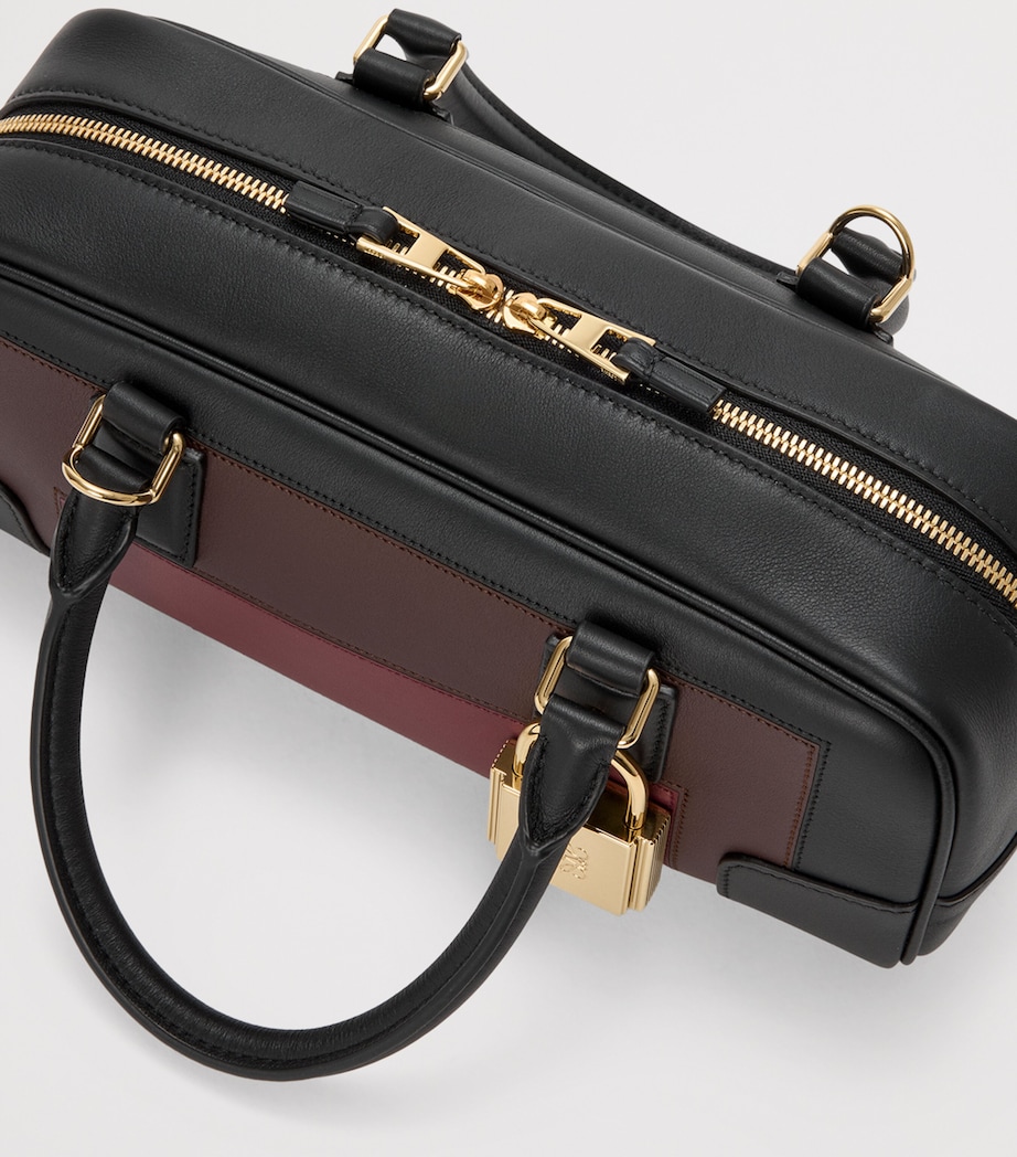 x Albers Leather Amazona 23 Top-Handle Bag BLACK/BURGUNDY Image 8