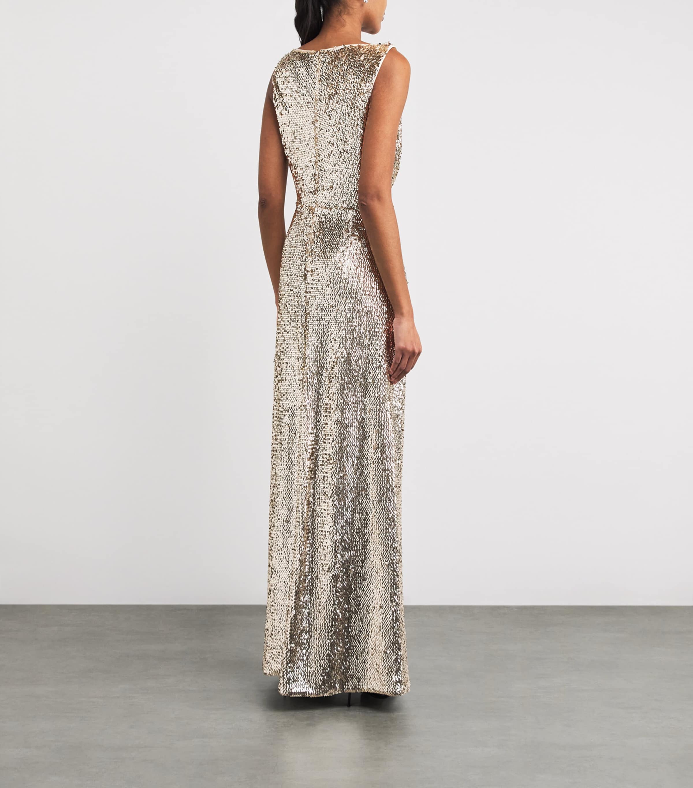 Sequinned Felicity Maxi Dress GOLD MULTI Image 3