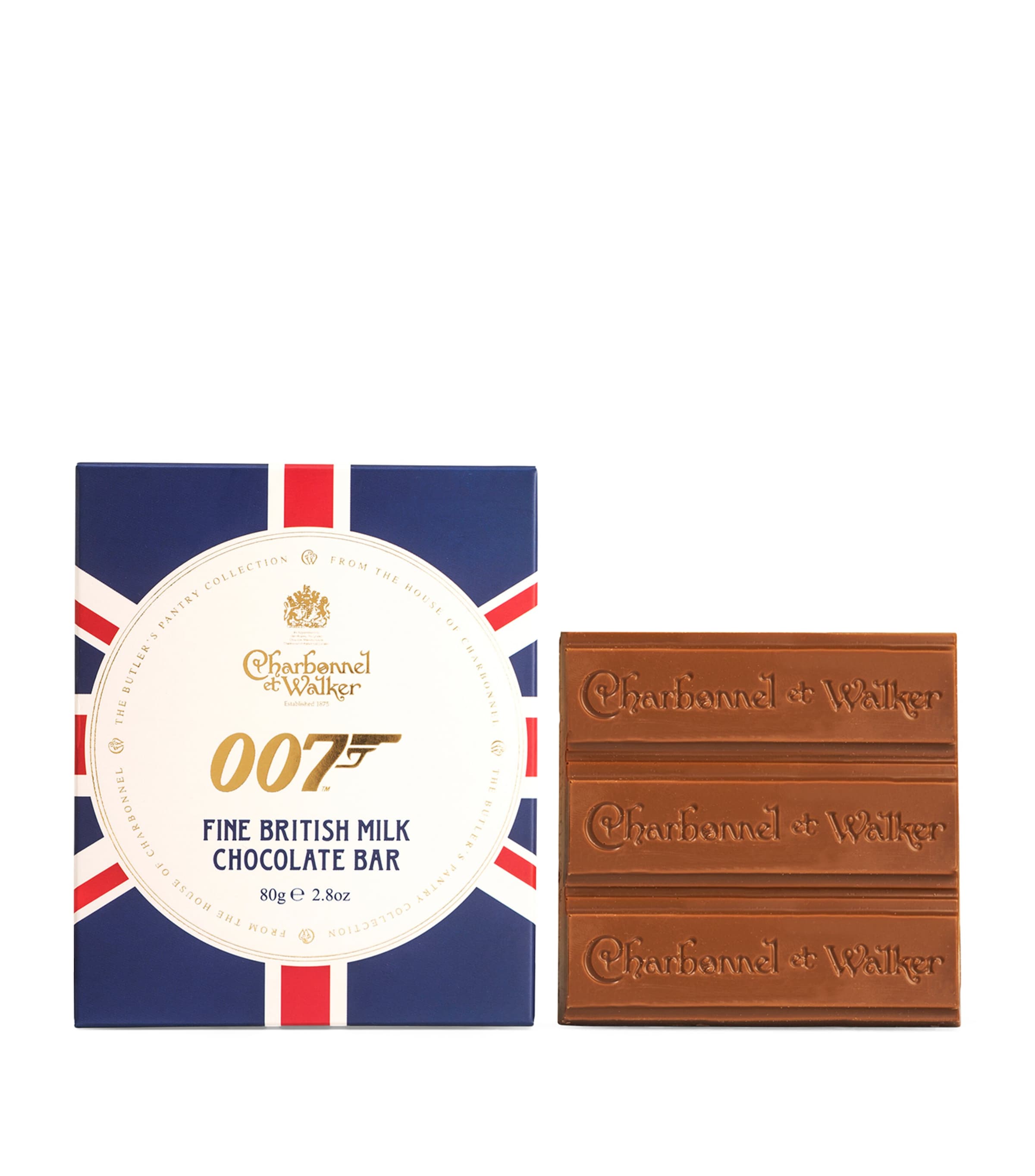 Charbonnel et Walker James Bond 007 British Fine Milk Chocolate Bar (80g) | Food & Wine New In | Food | Chocolates | Chocolate Bars | Free From | Vegetarian | Designers | Charbonnel et Walker
