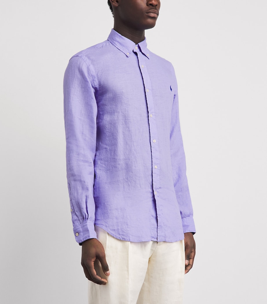 Polo Ralph Lauren Mens Linen Custom-Fit Shirt Sky Lavender Image 4