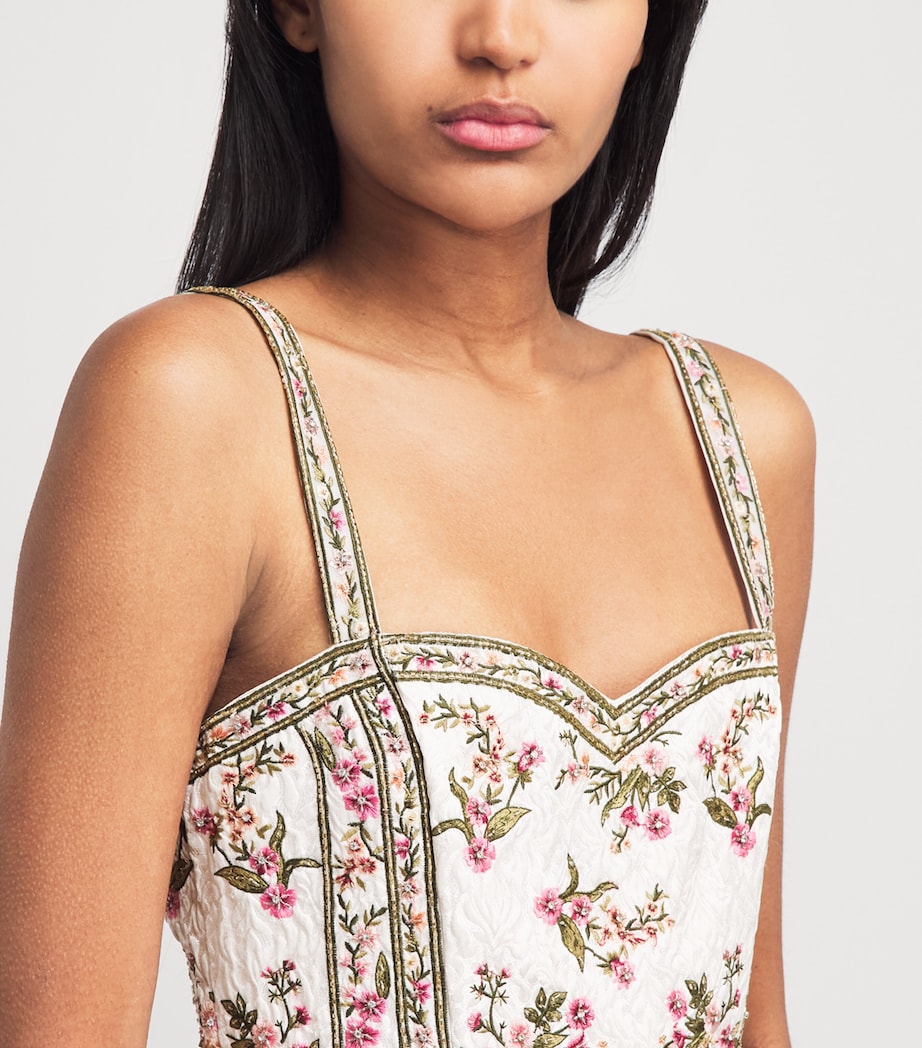 Alice+Olivia Womens Embellished Katia Mini Dress Off White/multi Image 5
