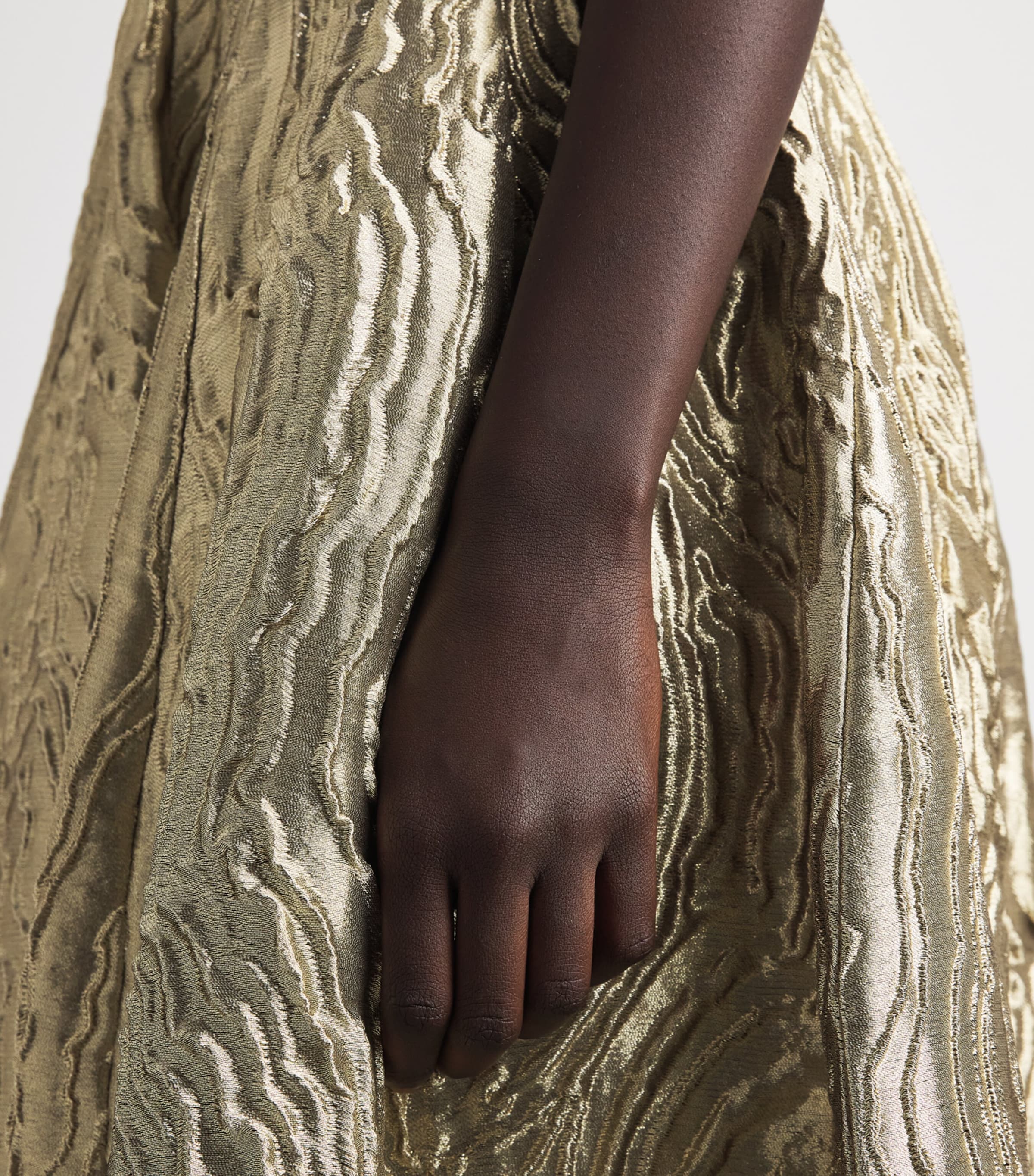 Simkhai Womens Metallic Jacquard Celeste Gown Light Gold Image 5