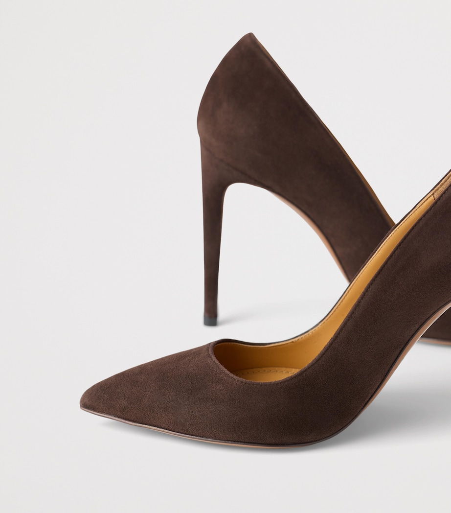 Ralph Lauren Collection Suede Celia Heeled Pumps 100 Luggage Brown Image 5