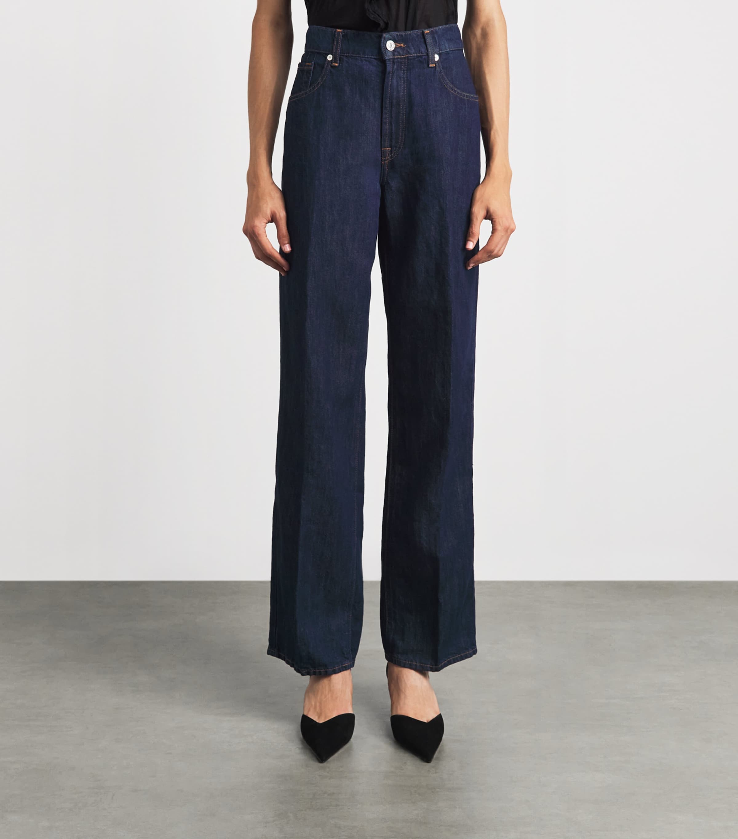 7 For All Mankind Womens Stovepipe High-Rise Straight Jeans Blossom Image 4