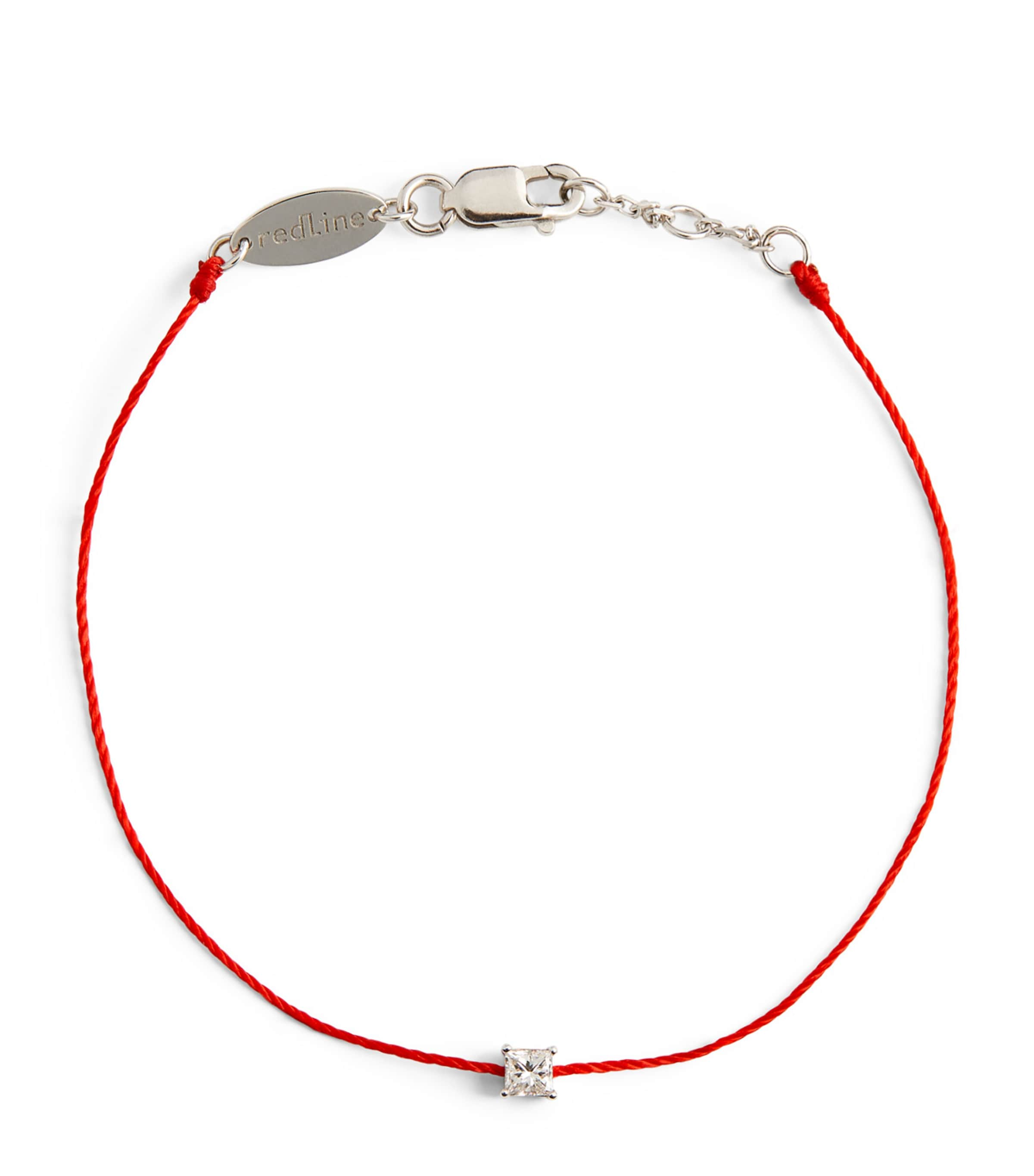 Redline White Gold And Diamond Princesse Bracelet In Red