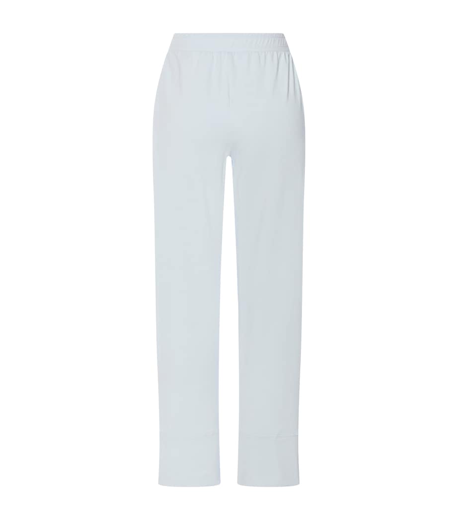 Hanro Womens Stretch-Cotton Natural Living Lounge Trousers Watery Blue Image 5