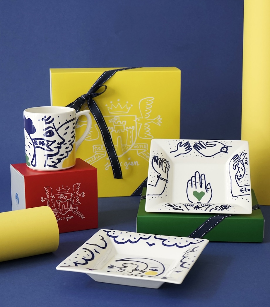 L'Archipel Sentimental Face Mug WHITE, BLUE Image 3