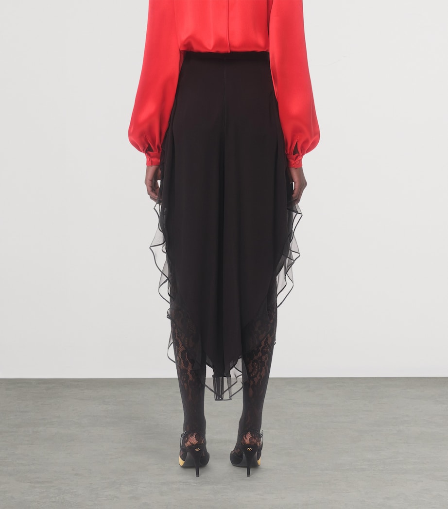 Silk Ruffled Trousers 0NO Image 4