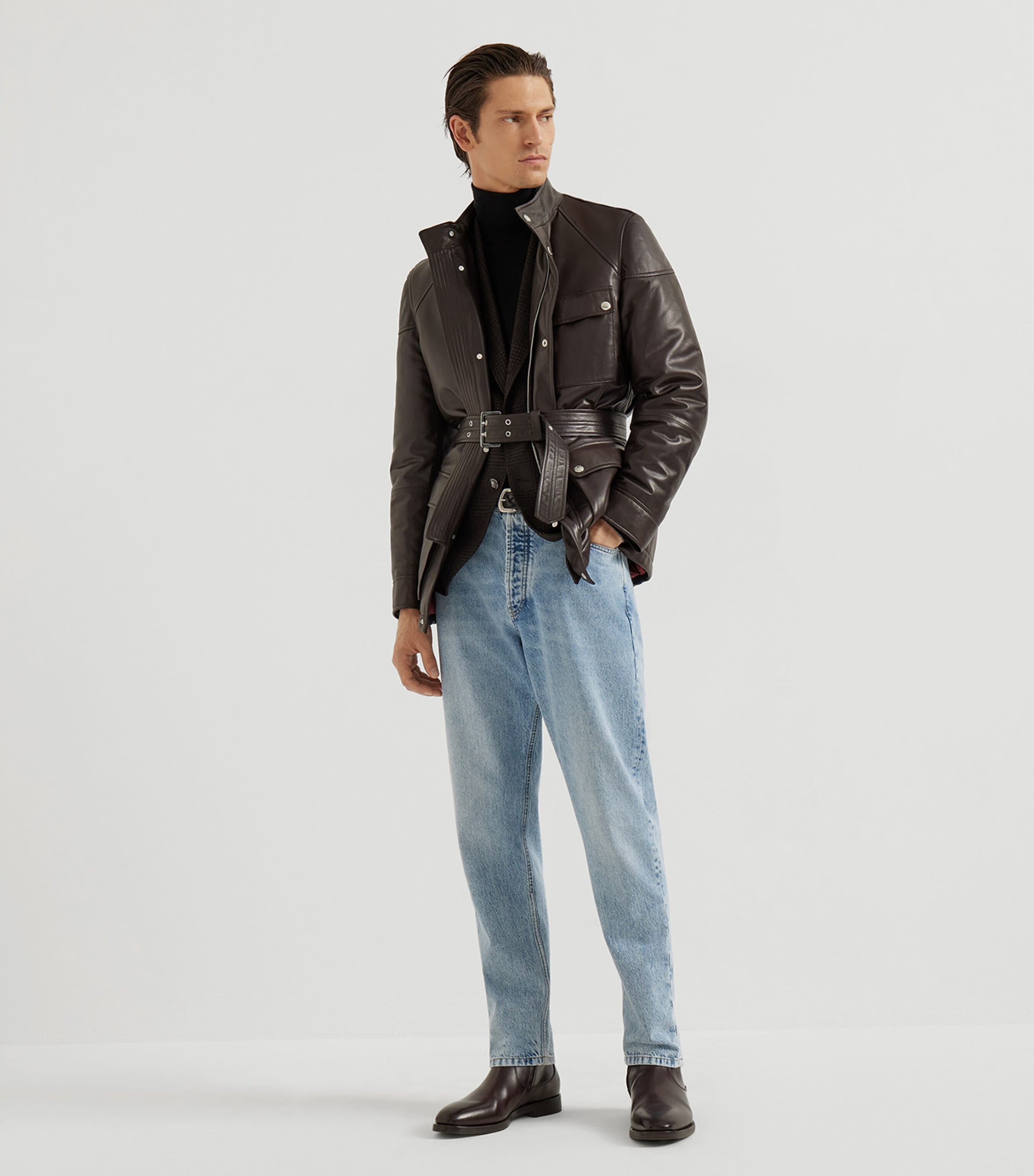Brunello Cucinelli Mens Silk-Cashmere Rollneck Sweatshirt Image 3