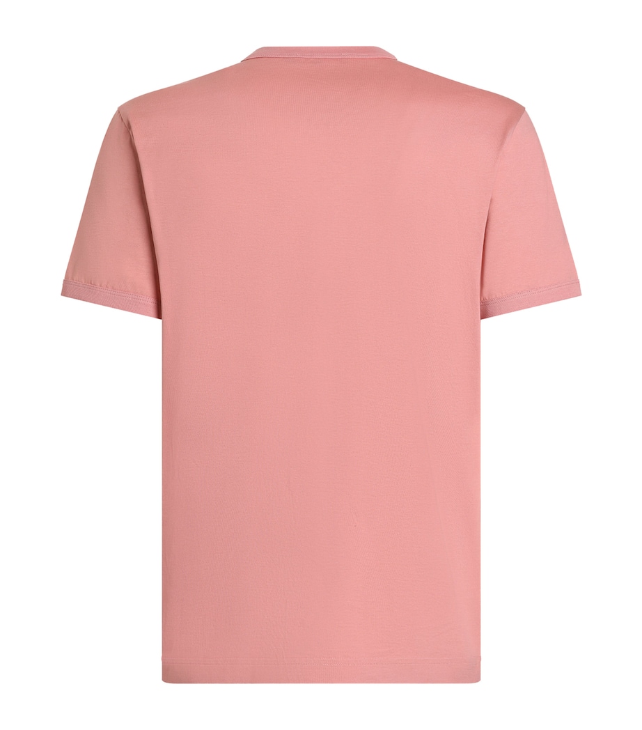 Dolce&Gabbana Mens Cotton Logo-Patch T-Shirt Dark Powder Pi Image 2