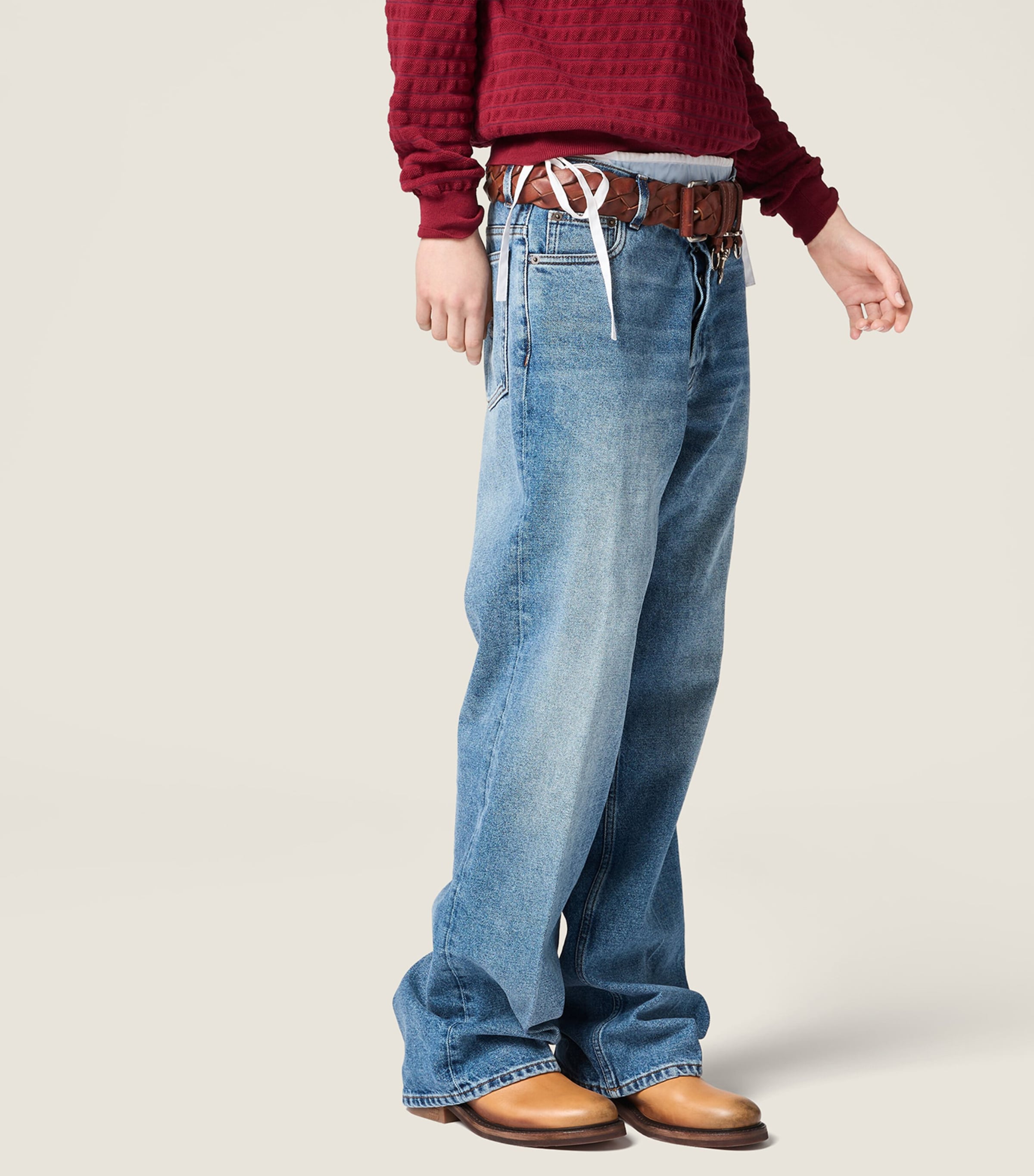 Miu Miu Womens Mid-wash Denim Jeans Blue Image 6