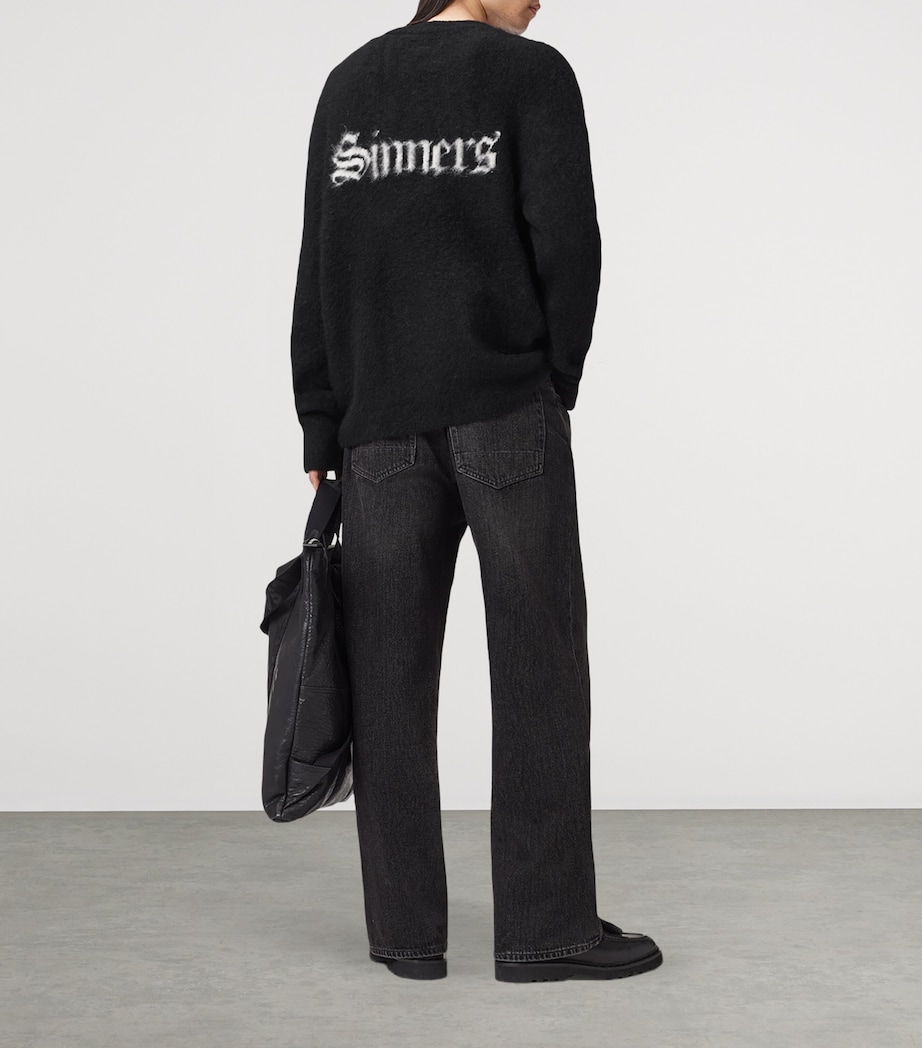 Wool-Blend Saints Sweater BLACK/CHALK WHITE Image 4