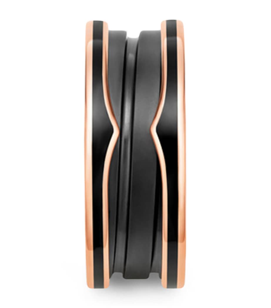 Rose Gold and Black Ceramic B.zero1 Two-Band Ring PINK GOLD Image 5