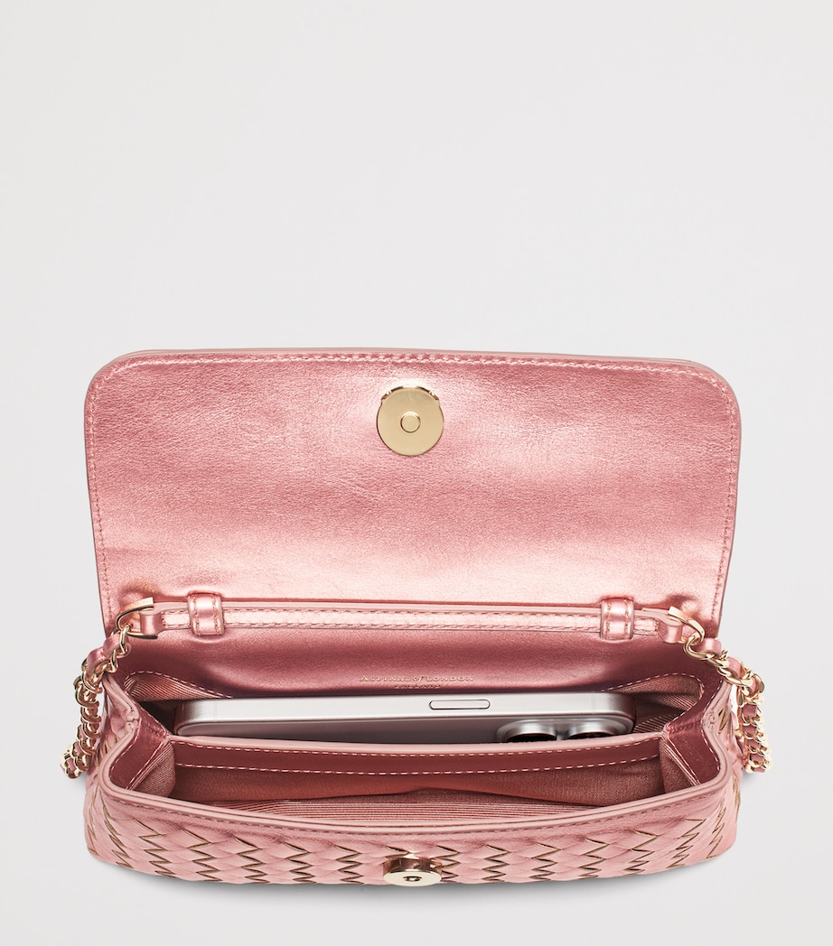 Metallic Leather Clutch Bag PINKMETALLIC Image 5