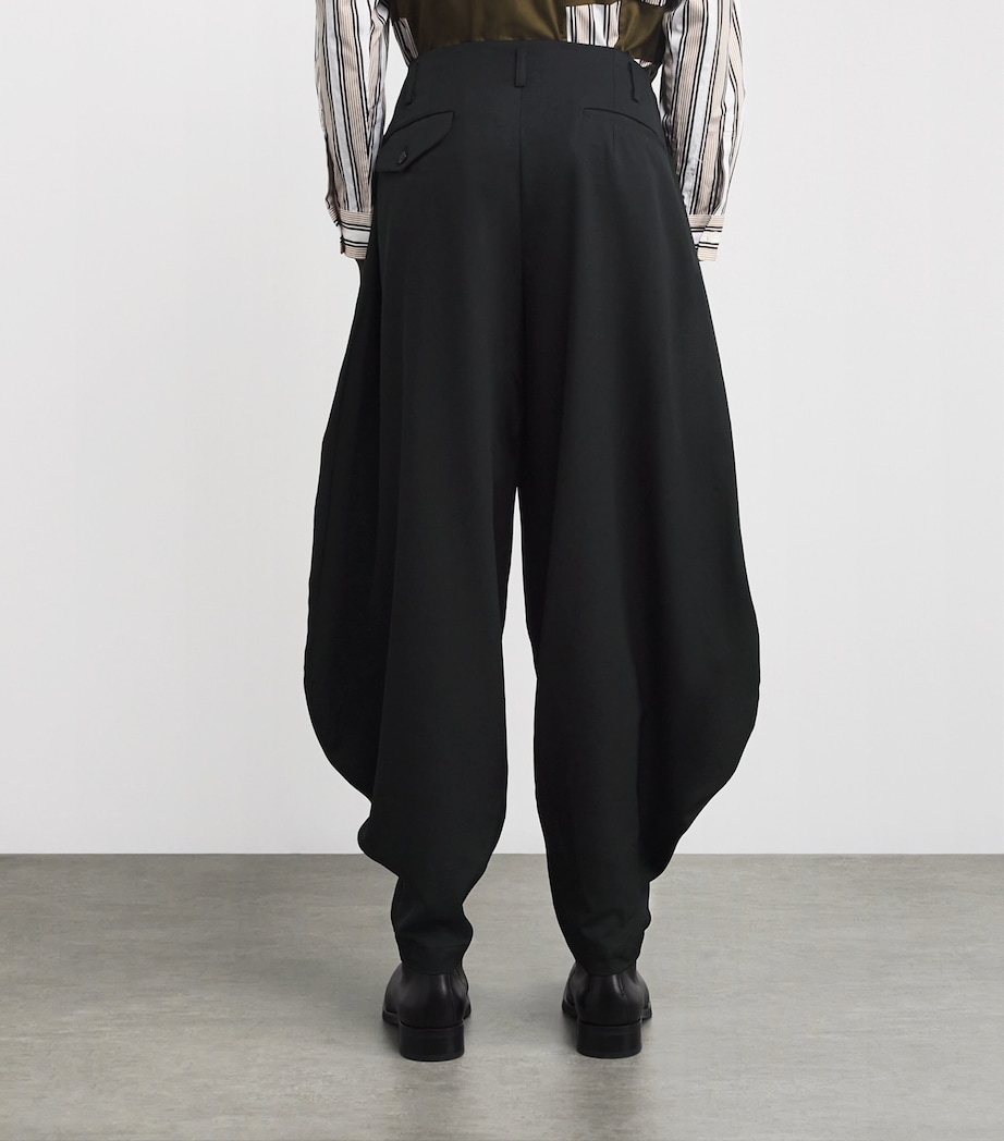 Wool Balloon Wide-Leg Trousers BLACK Image 4