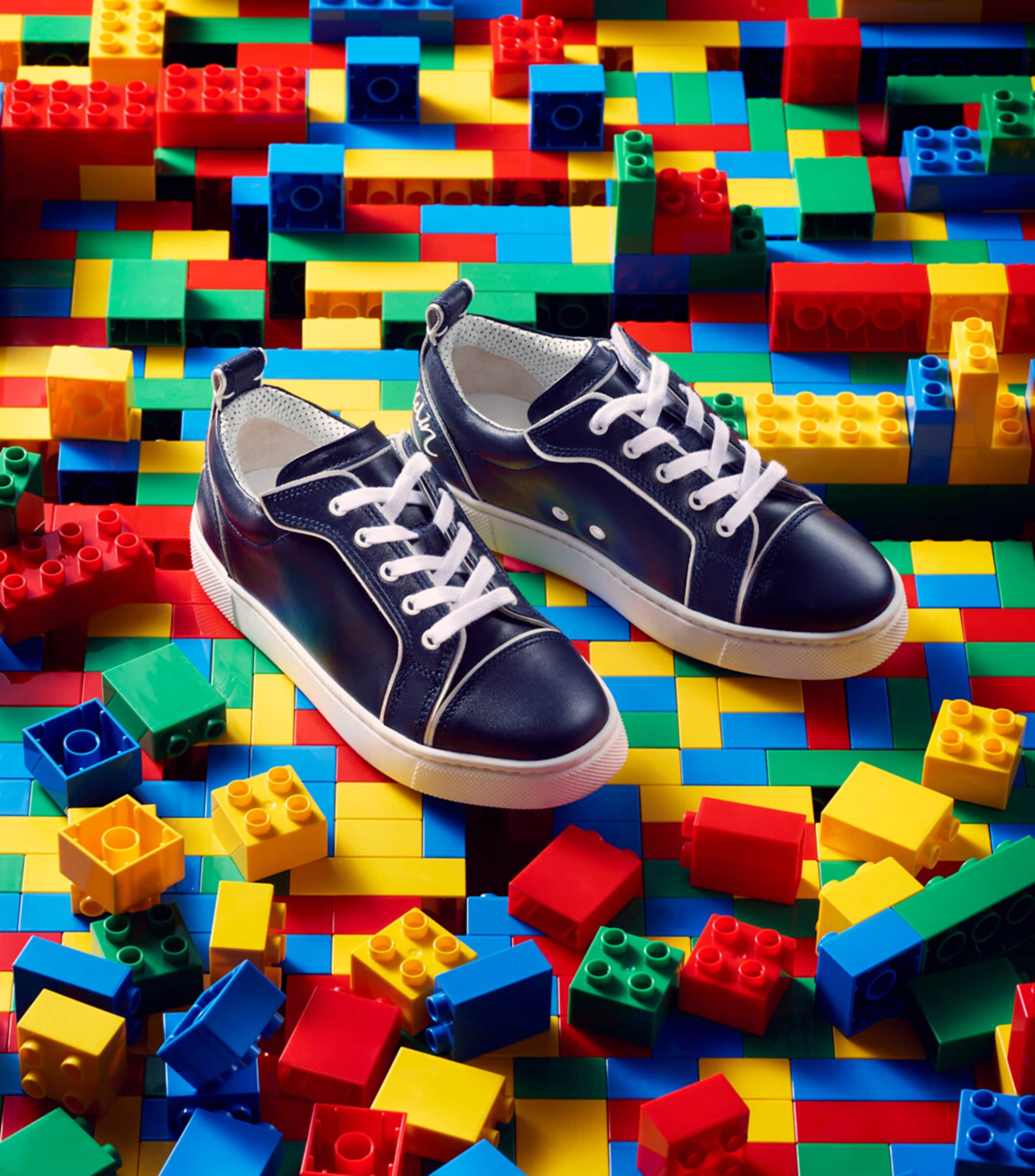 Christian Louboutin Kids 퍼니토 가죽 스니커즈