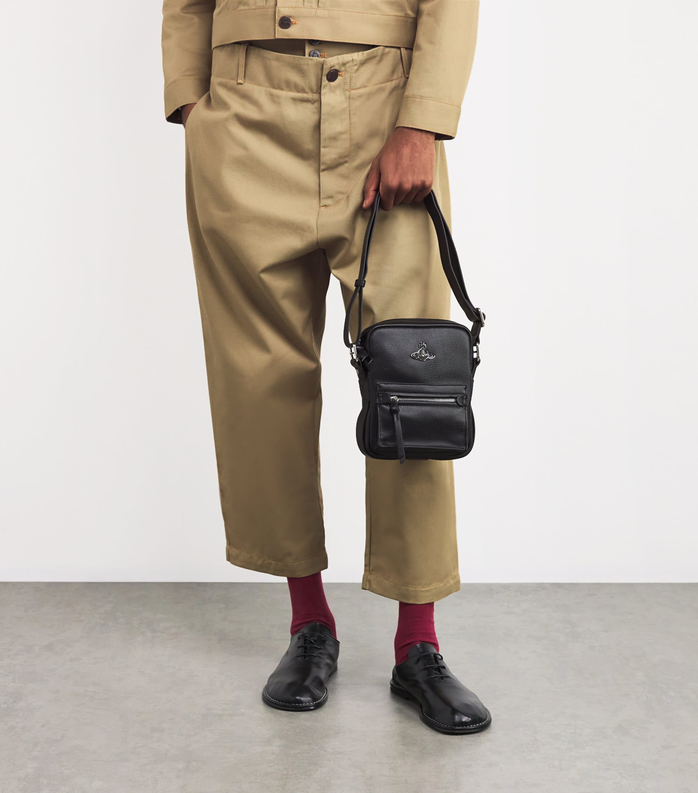 VivienneWestwood man ボディーバック Vivienne Westwood Black Faux Leather Jackson Cross-Body Bag