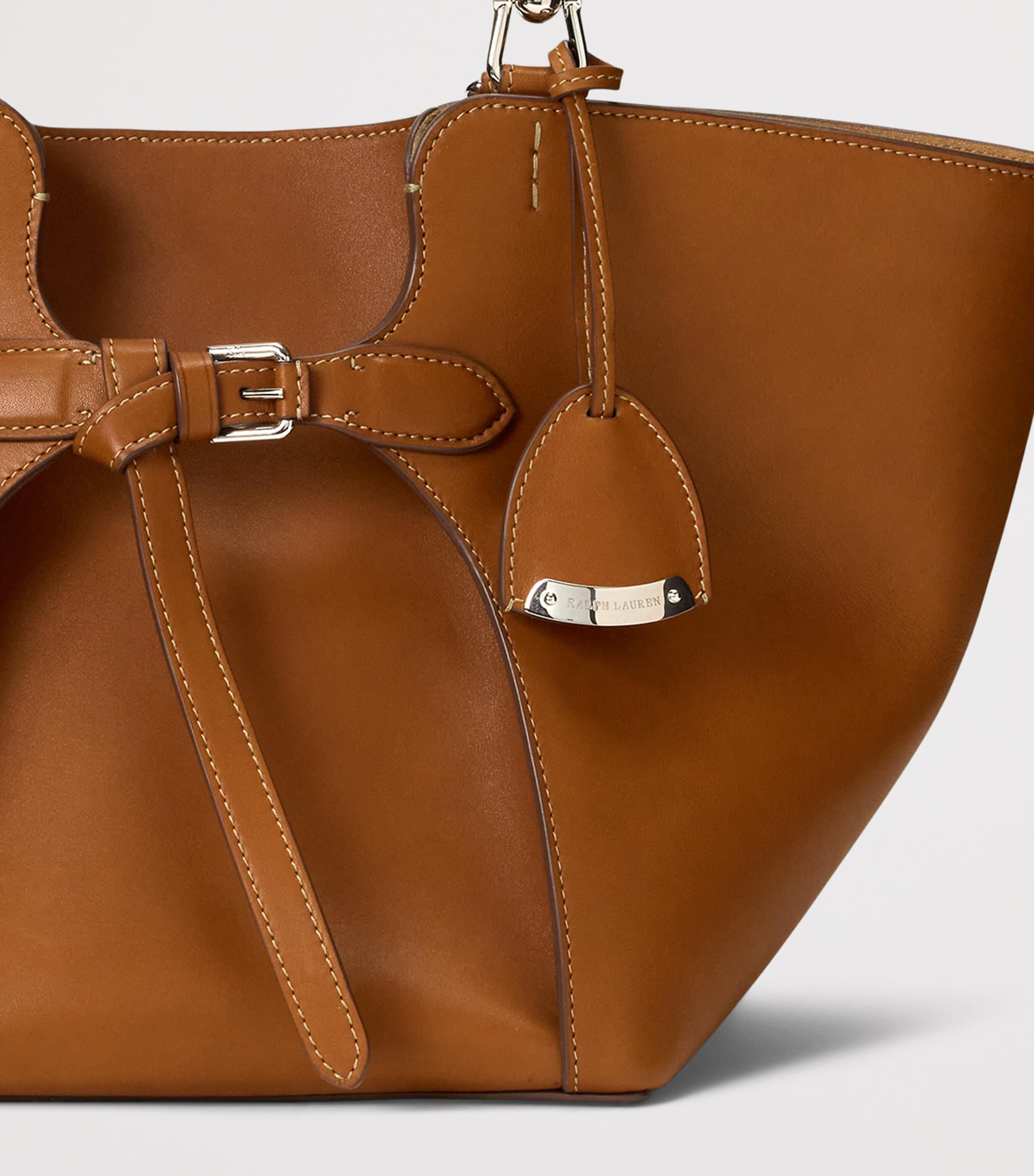 Ralph Lauren Collection Leather Ralph Tote Bag Rl Gold Image 3