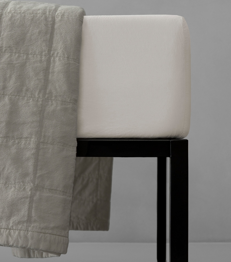 Society Limonta Cotton Nite Super King Fitted Sheet (180cm x 200cm) Bianco Image 1