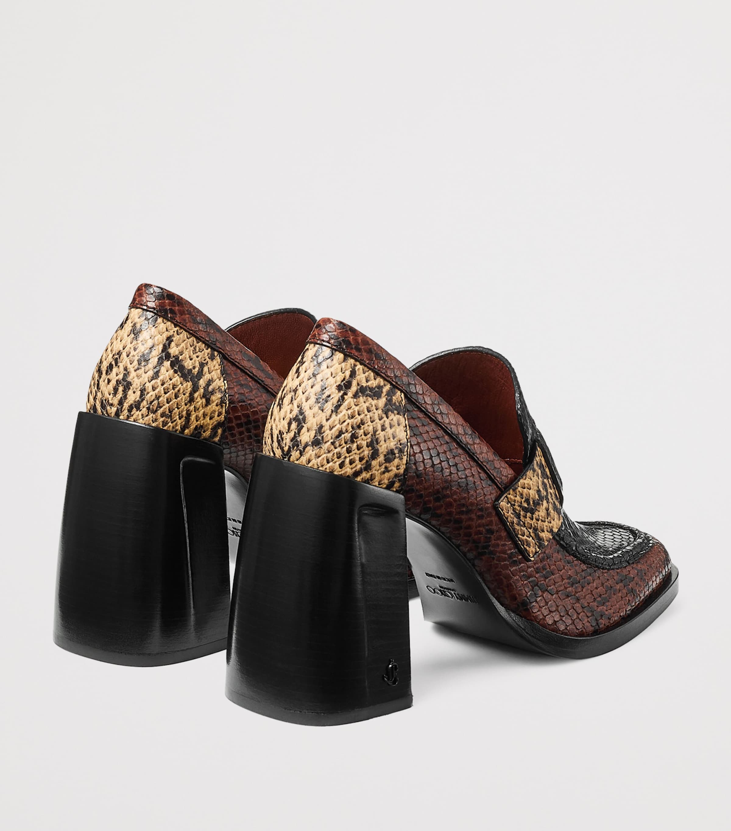 Tylor 95 Leather Heeled Loafers COGNAC/BLACK/CORN Image 4