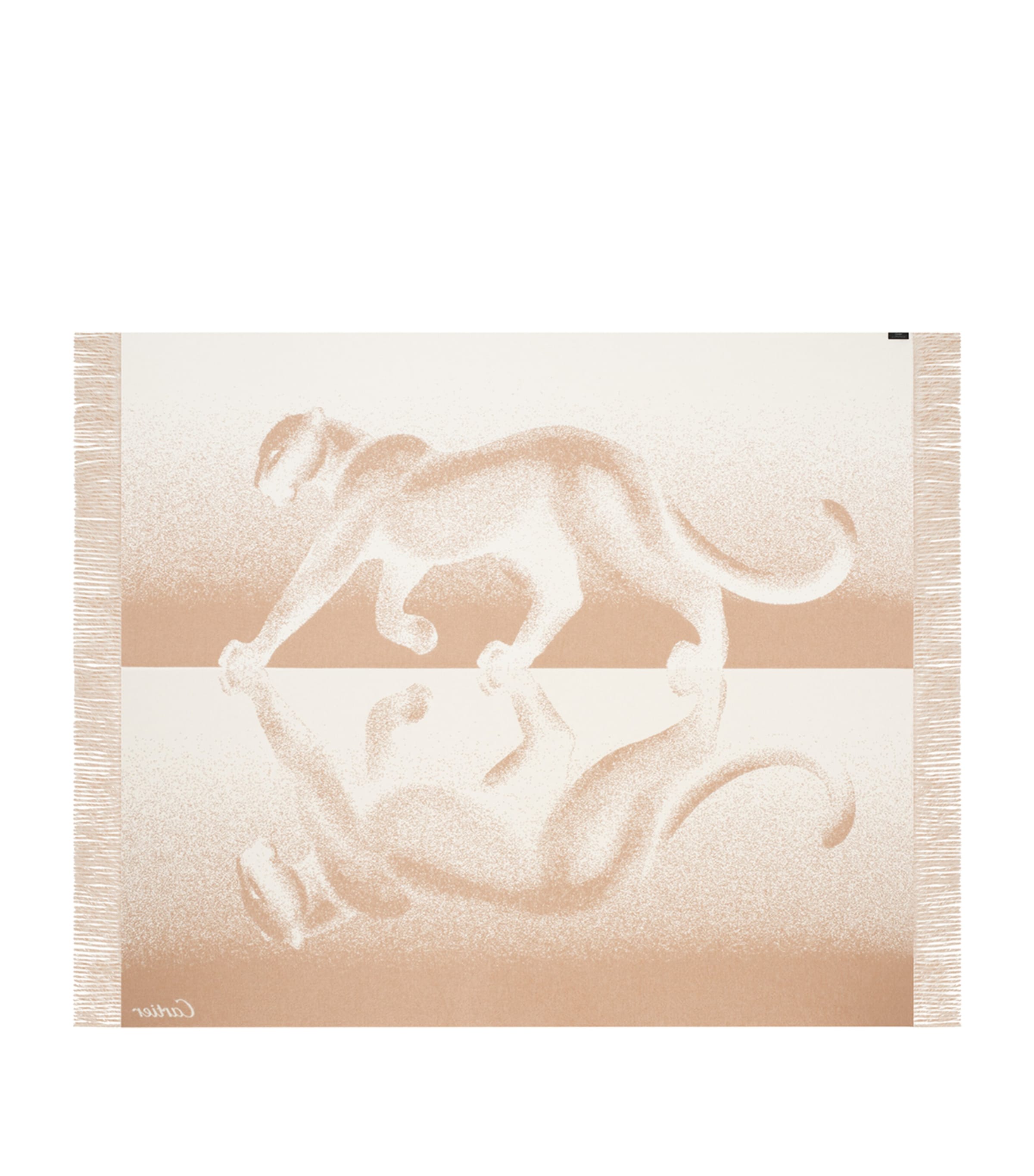 Cashmere Reflecting Panthère de Cartier Blanket (190cm x 140cm) BEIGE Image 2