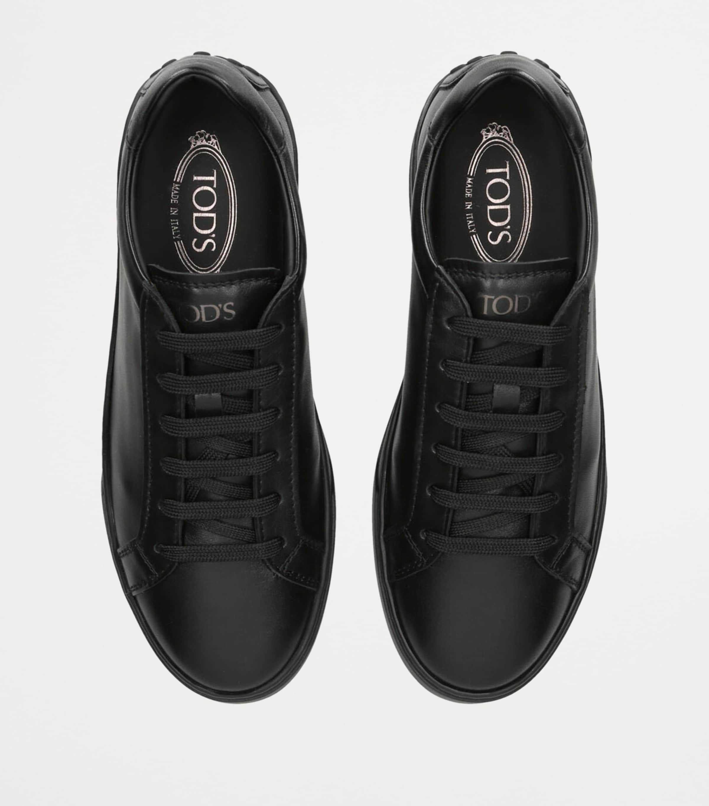 Tod's Black Leather Allacciata Cassetta Sneakers | Harrods US