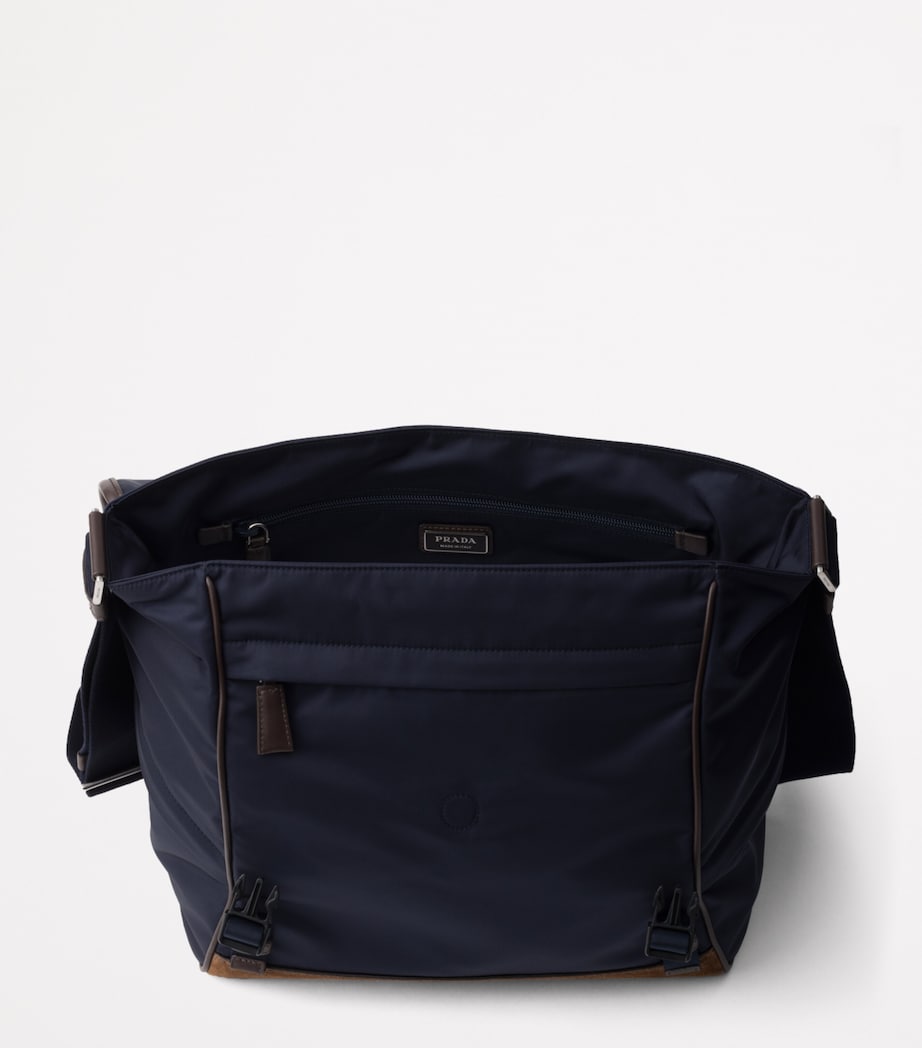 Small Re-Nylon and Leather Messenger Bag F0C1B Image 5