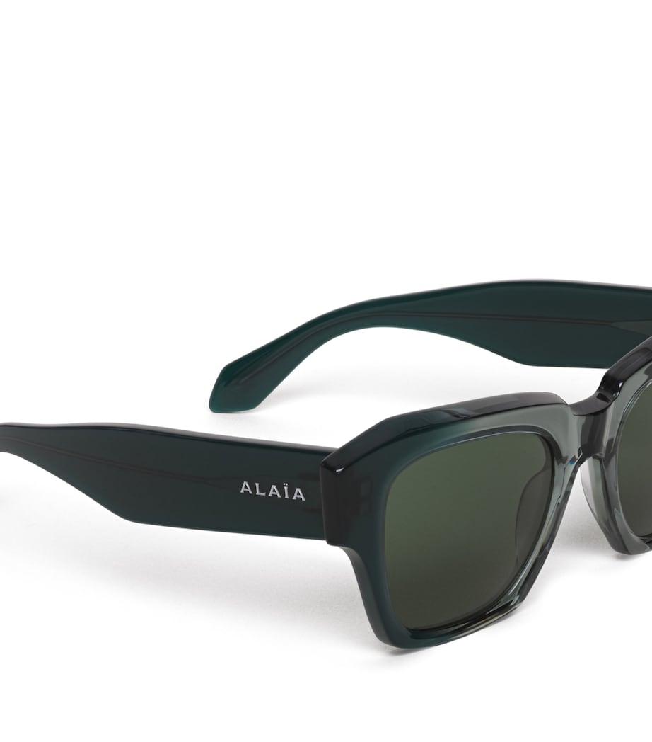 Alaïa Acetate Melted Square Sunglasses Green Image 3