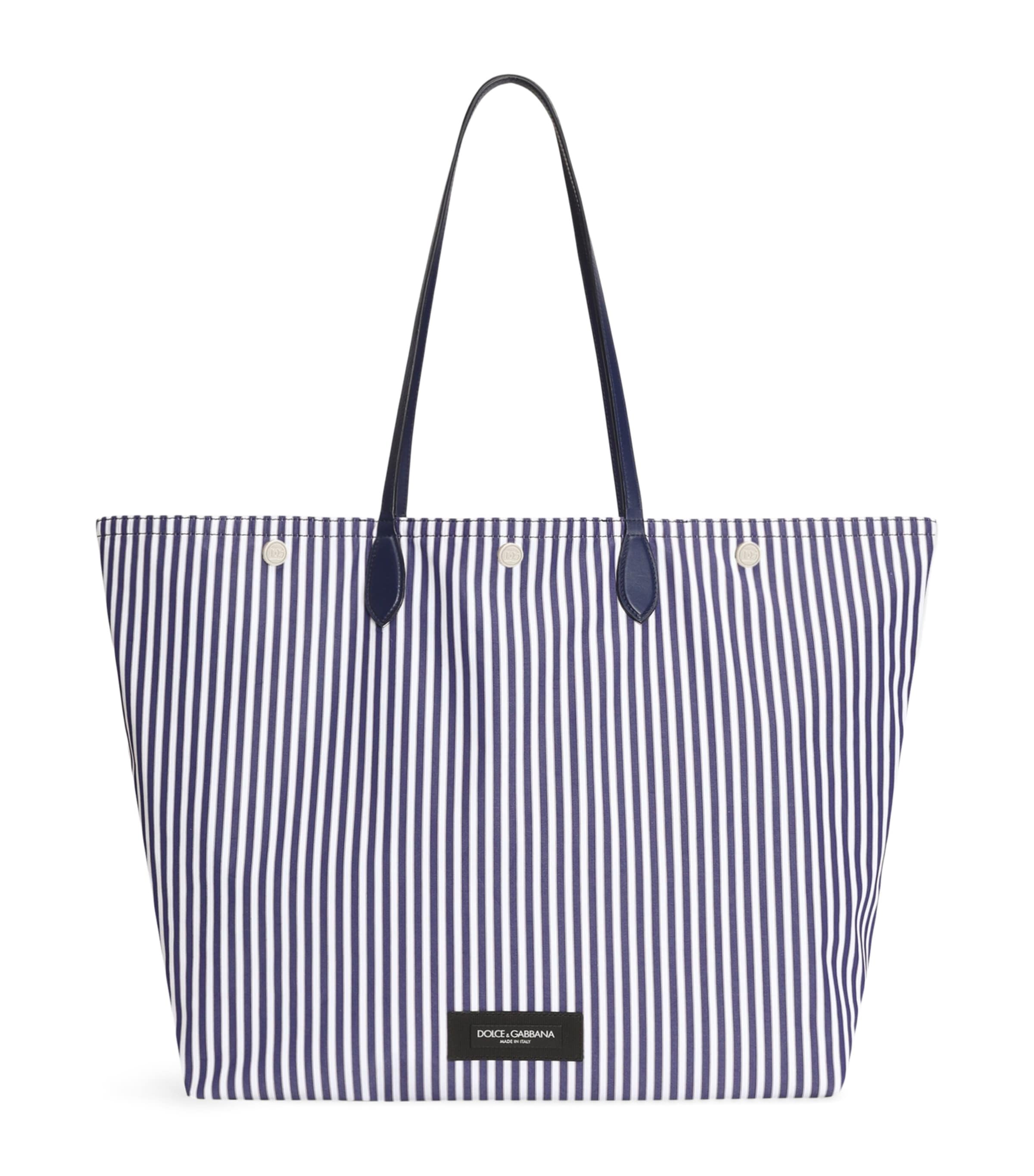 Dolce&Gabbana Stripe Essenza Shopper Bag Blue/white Image 1