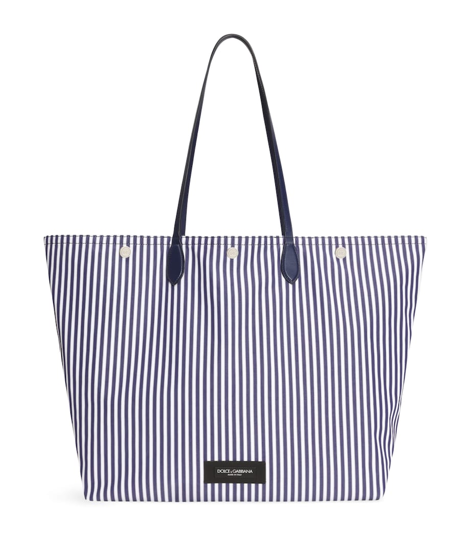 Dolce&Gabbana Stripe Essenza Shopper Bag Blue/white Image 1