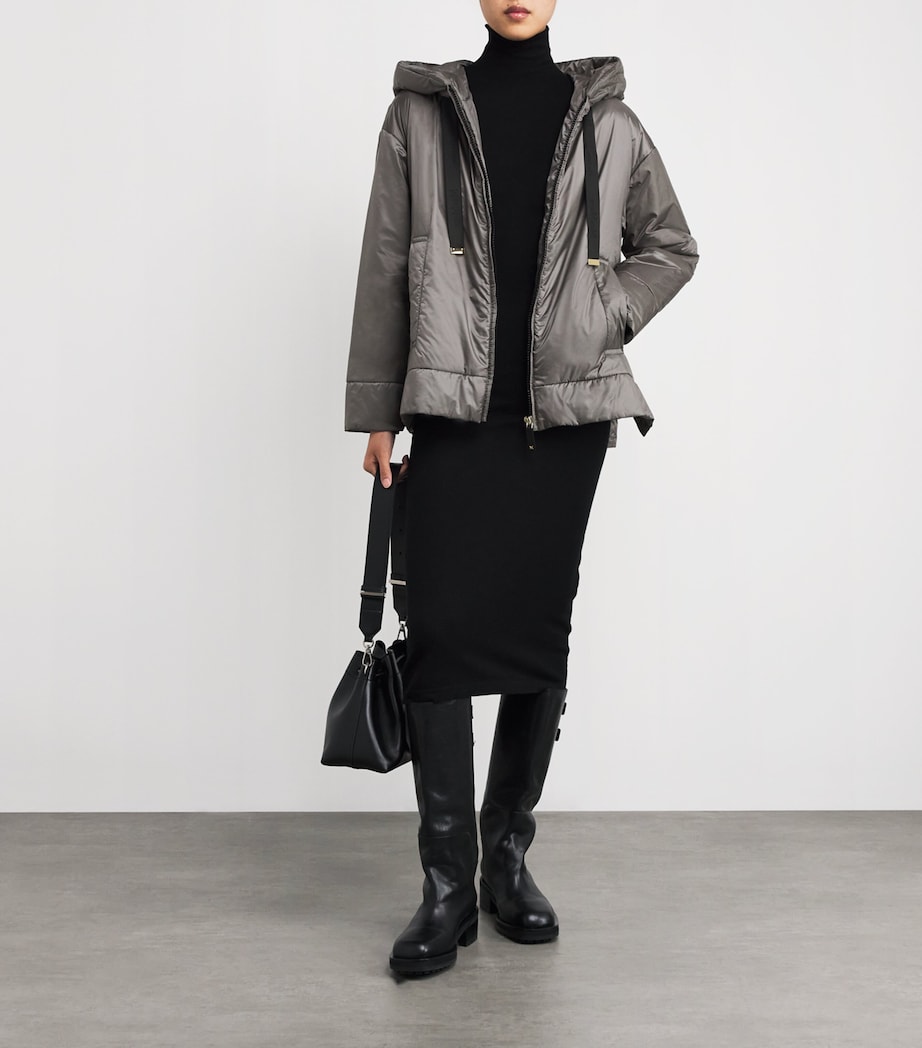 The Cube Hooded Puffer Jacket DARK GREY Image 2