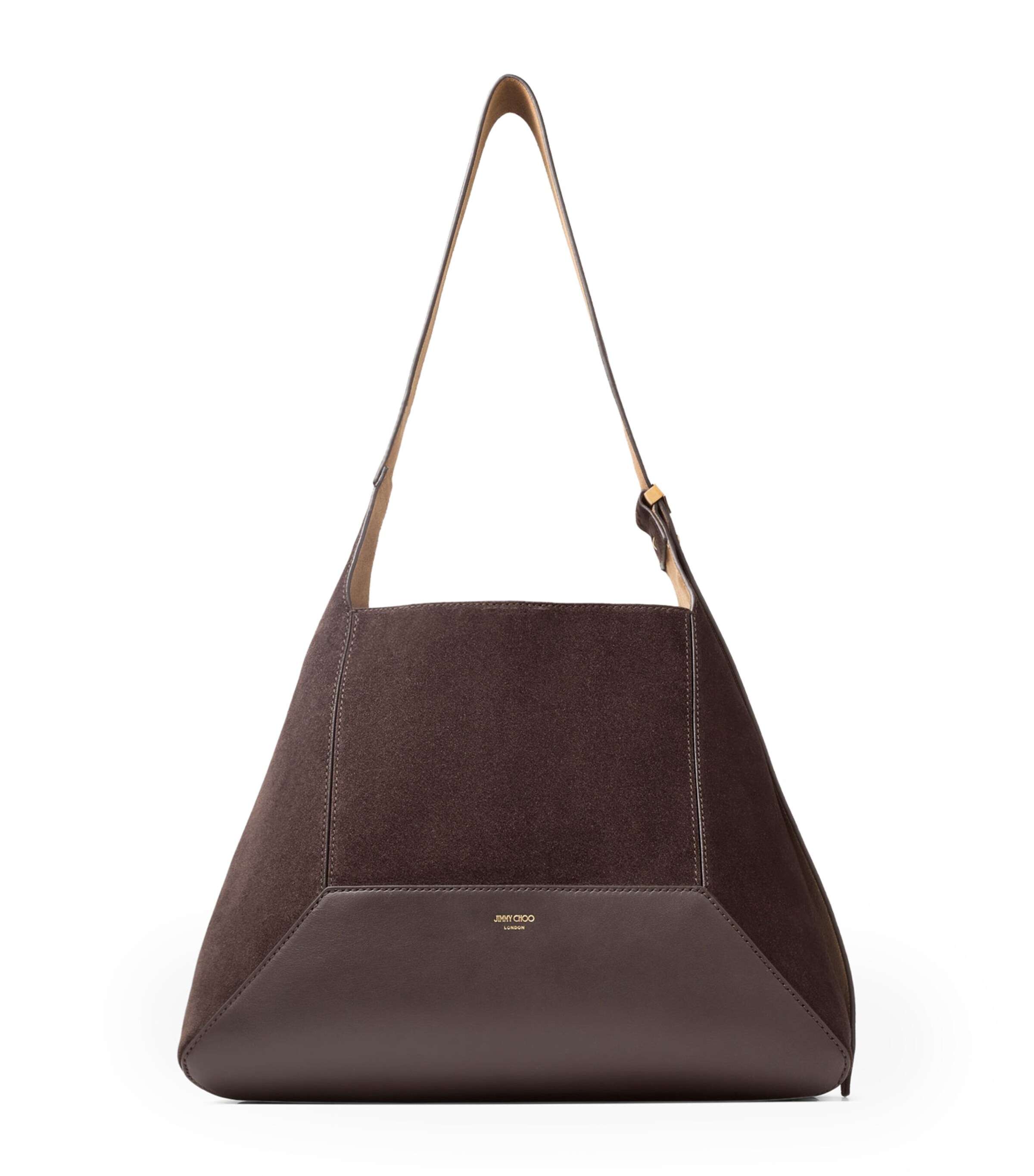 Jimmy Choo Medium Suede Diamond Shoulder Bag In Brown