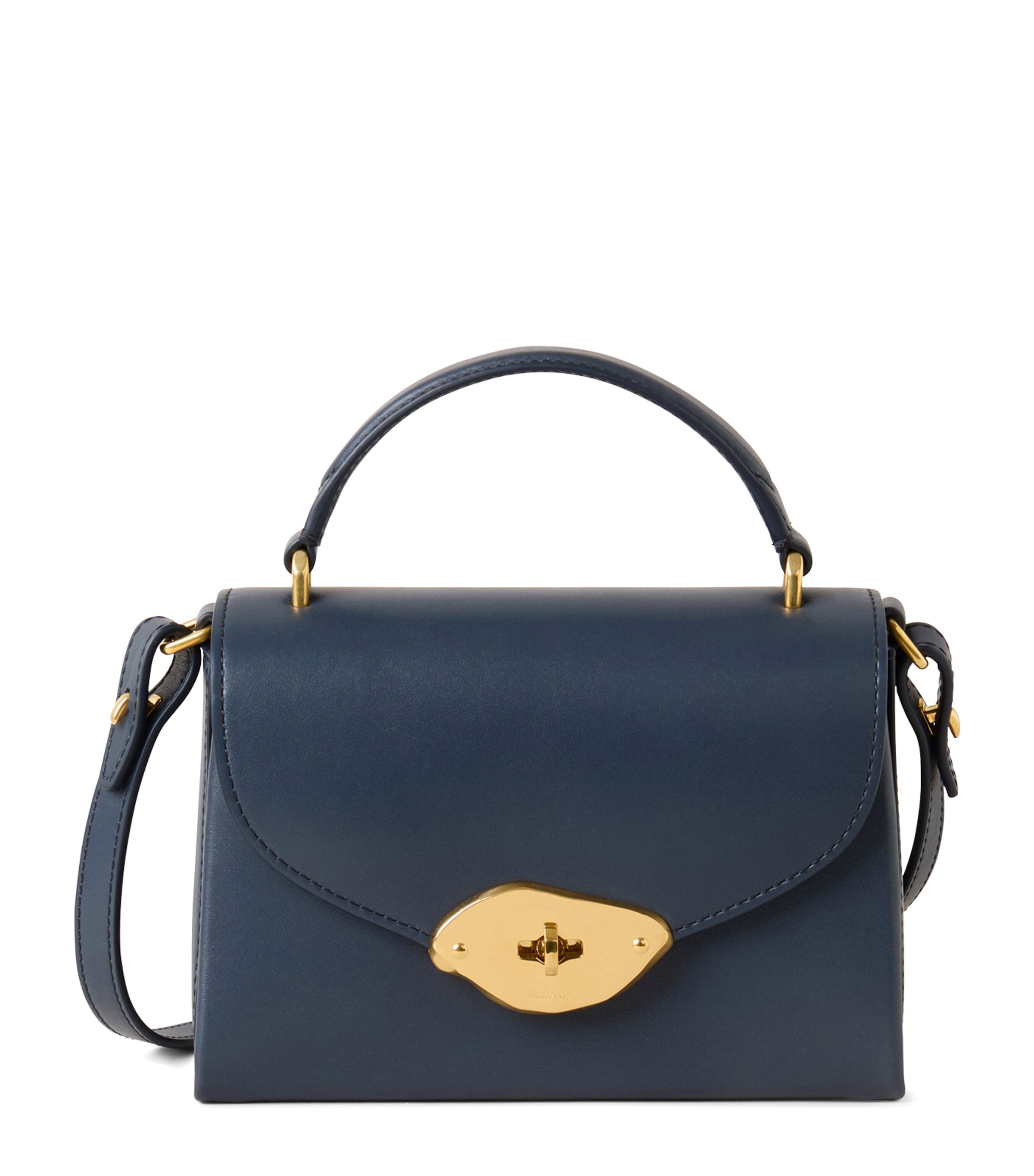 Shop Mulberry Small Leather Lana Top-handle Bag In Blue