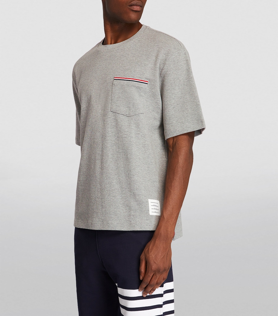 Oversized Tricolour Pocket T-Shirt LT GREY Image 3
