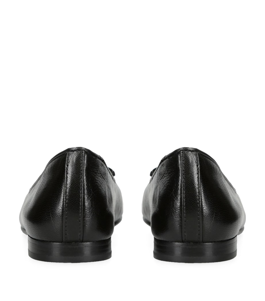 Leather Bow Ballet Flats CAMEL/OTH Image 2