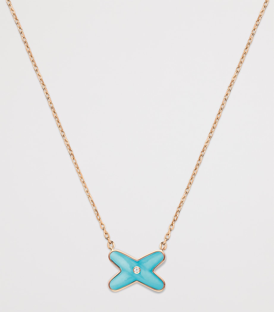 Chaumet Rose Gold, Diamond and Turquoise Jeux de Liens Pendant Necklace Pink Gold Image 2