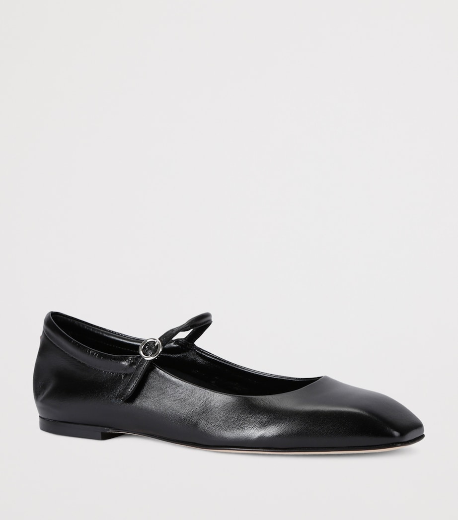 Leather Uma Mary Jane Flats BLACK Image 3