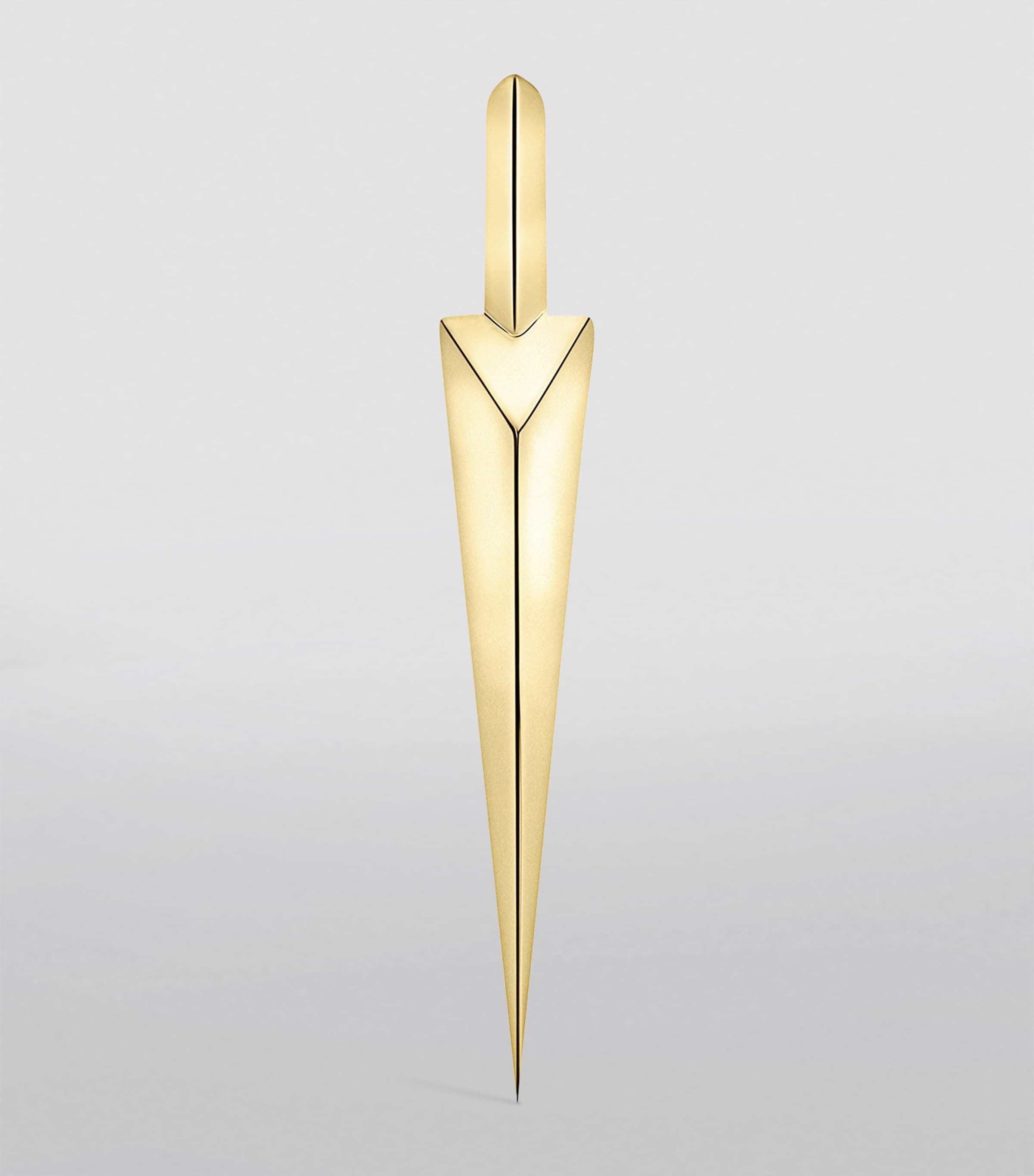 Yellow Gold Faceted Grand Spike Hoop Earring (6.5mm) YELLOW GOLD Image 2