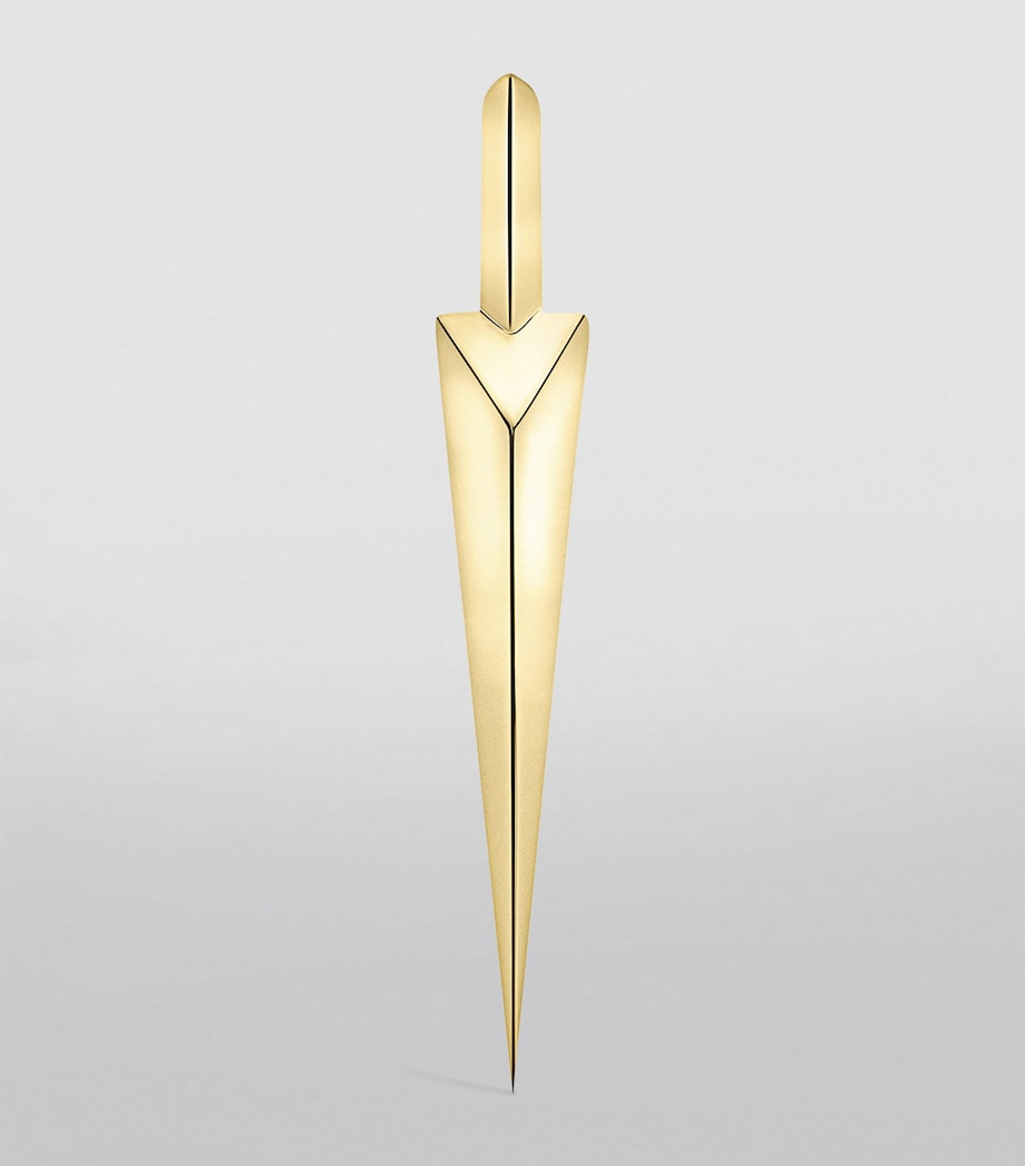 Yellow Gold Faceted Grand Spike Hoop Earring (6.5mm) YELLOW GOLD Image 2