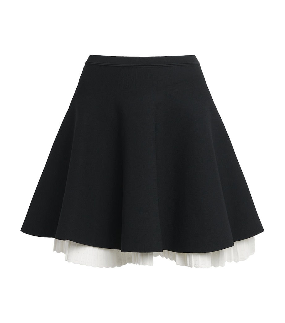 Sandro Paris Womens Two-Tone Pleated Mini Skirt Black Image 1