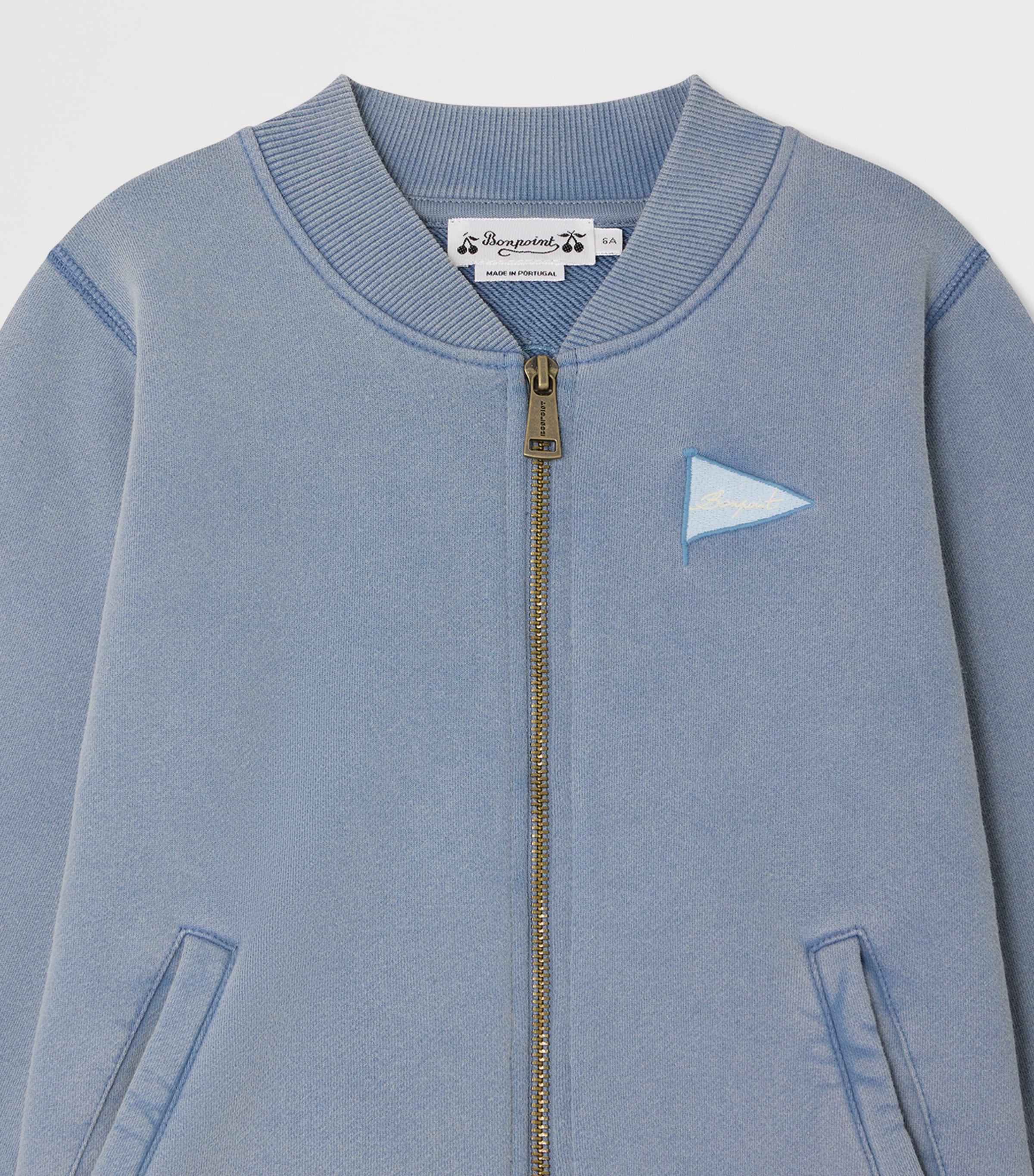 Bonpoint Cotton Loreto Bomber Jacket (10-14 Years) Upb Bleu Mer Image 3