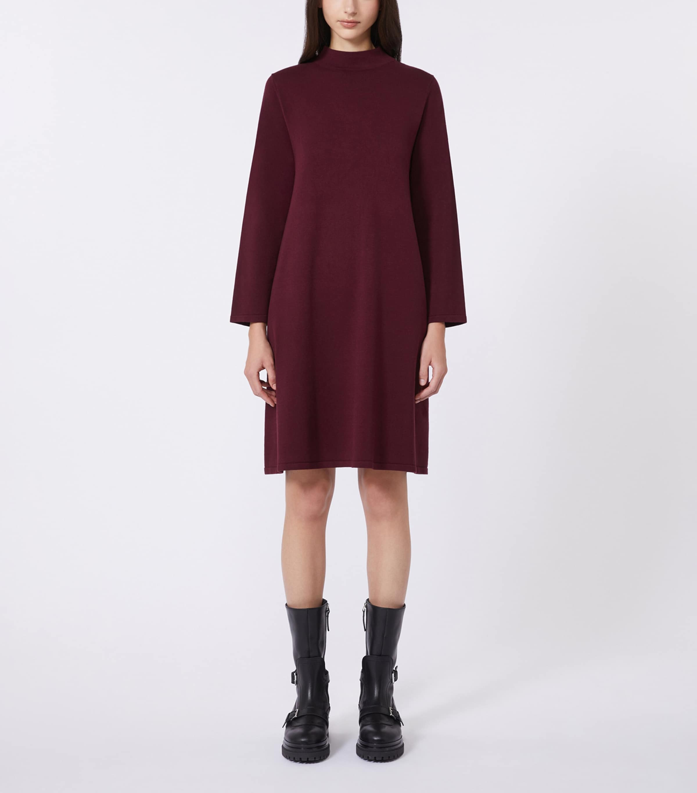 Weekend Max Mara Womens Knitted Mini Dress Bordeaux Image 2