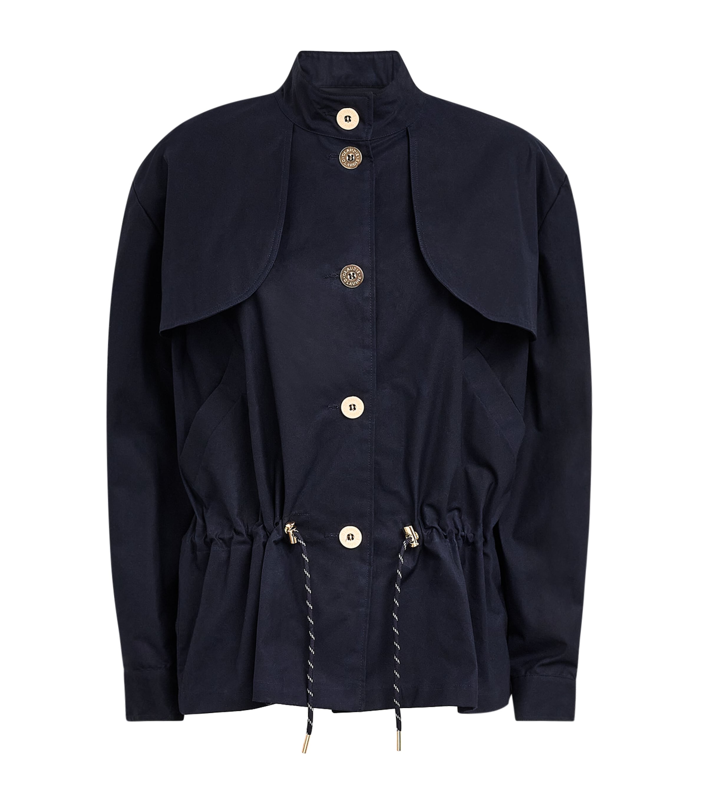 Claudie Pierlot Womens Cotton Waxed Gabardine Jacket Navy Image 1