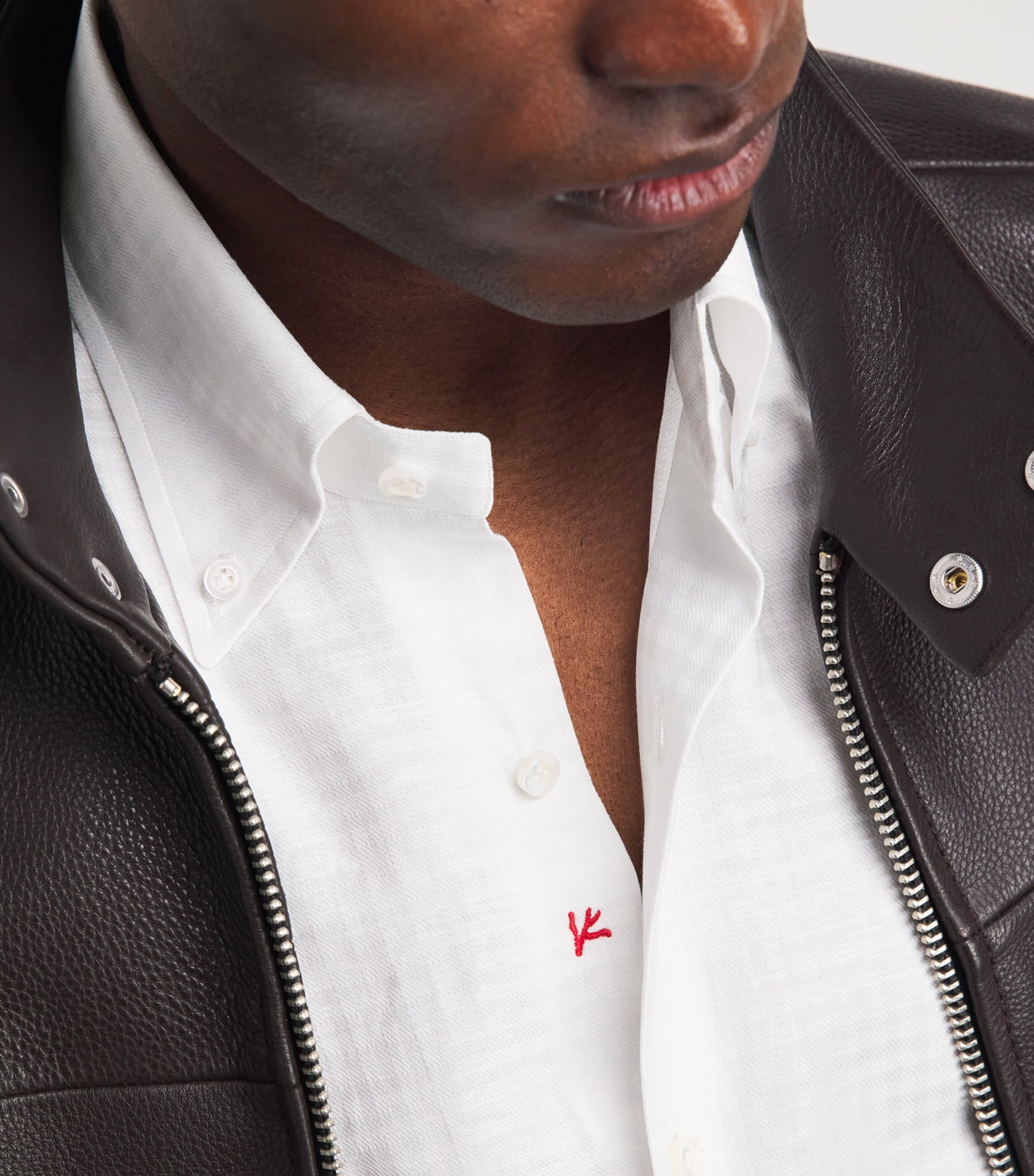 Isaia Mens Cotton-Linen Check Shirt Image 3