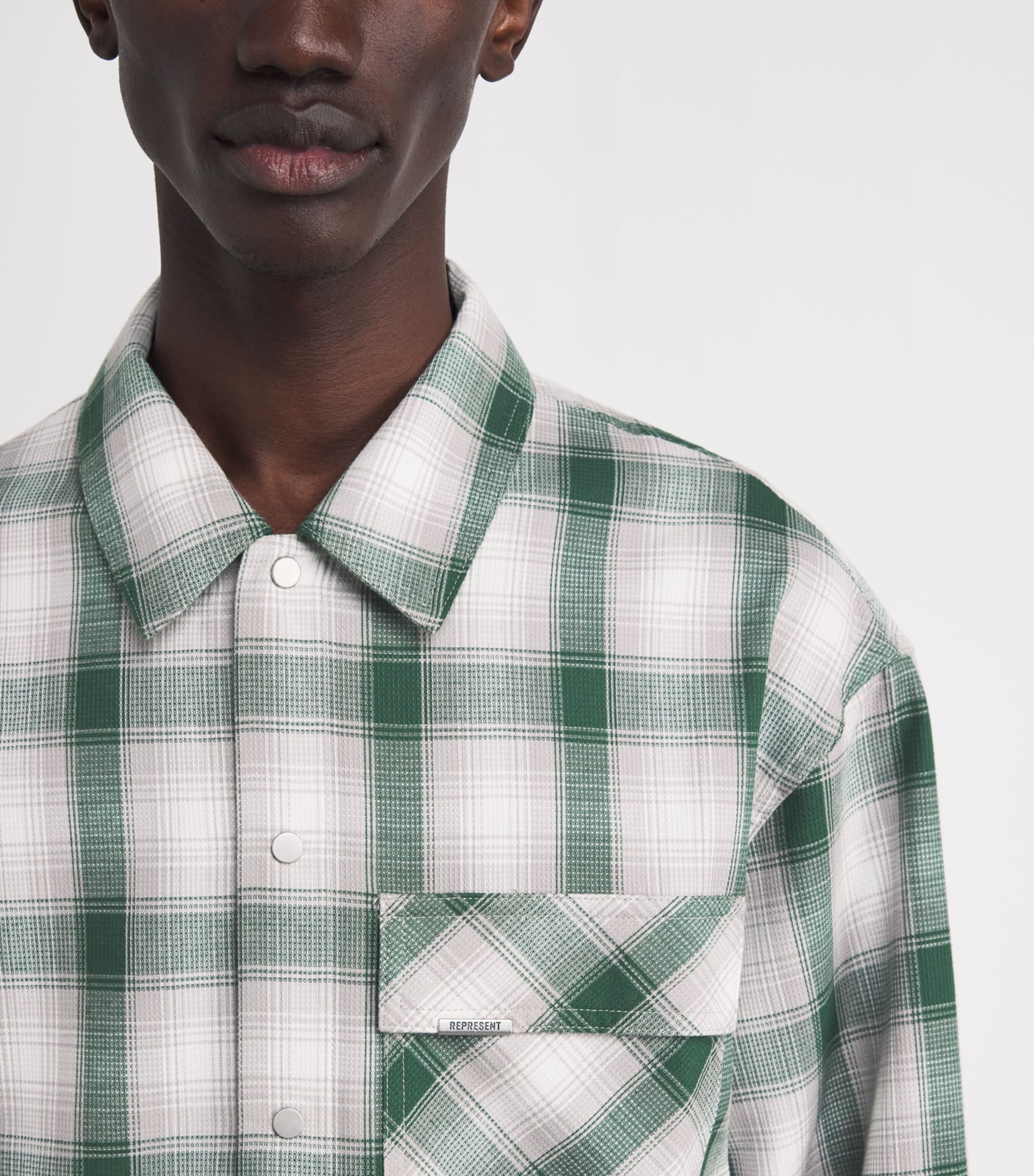 Cotton Check Flannel Shirt DARK GREEN Image 6