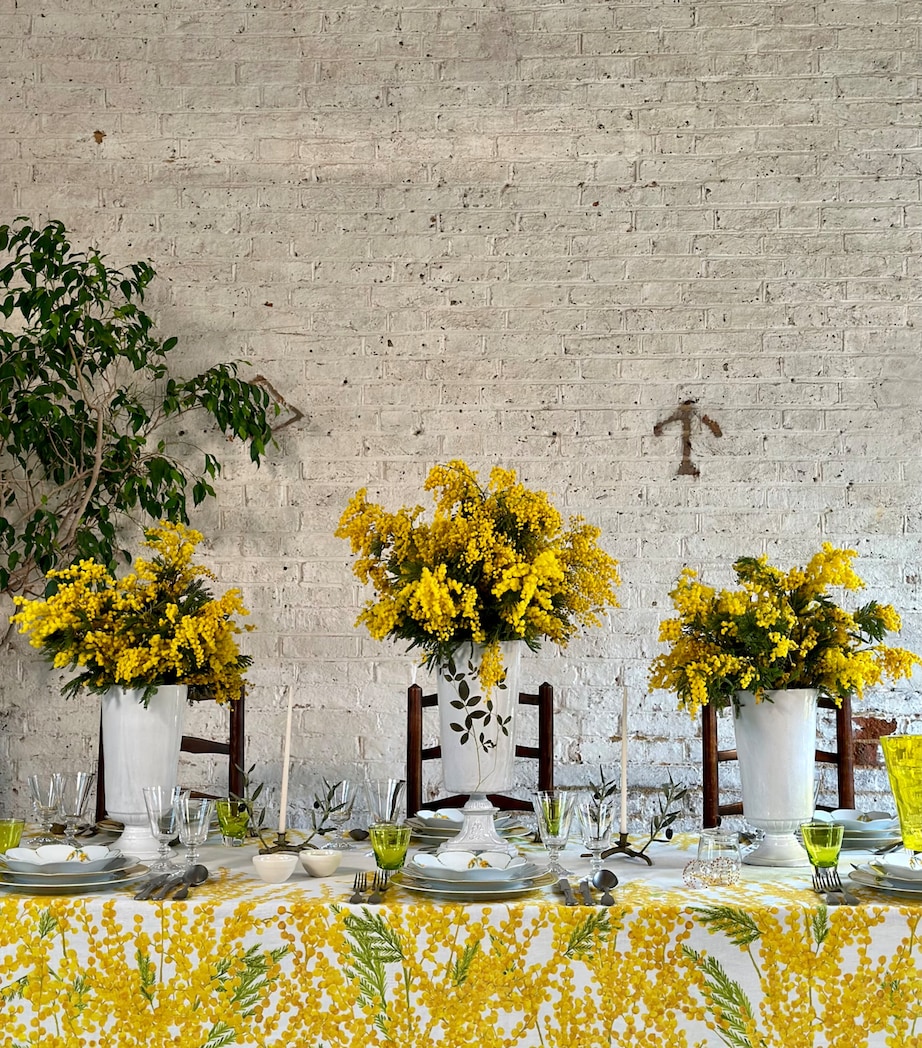 Linen Mimosa Tablecloth (165cm x 380cm) YELLOW Image 4