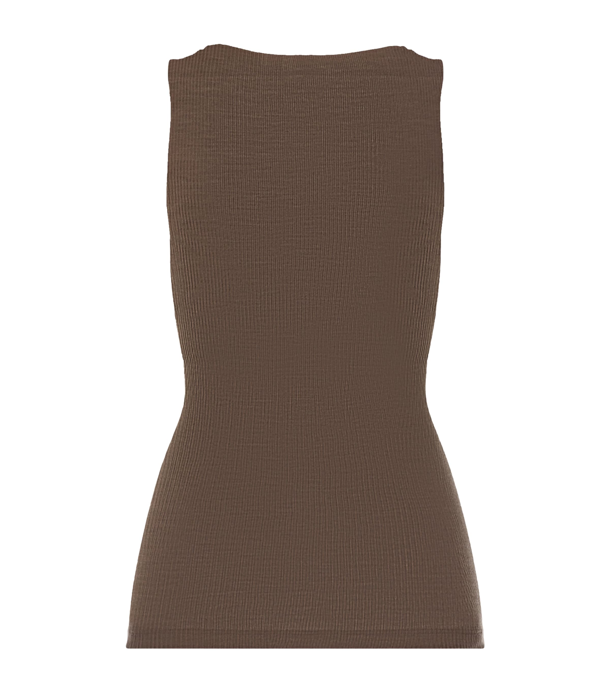 Hanro Womens Wool-Silk Square-Neck Tank Top Natural Teak Image 3