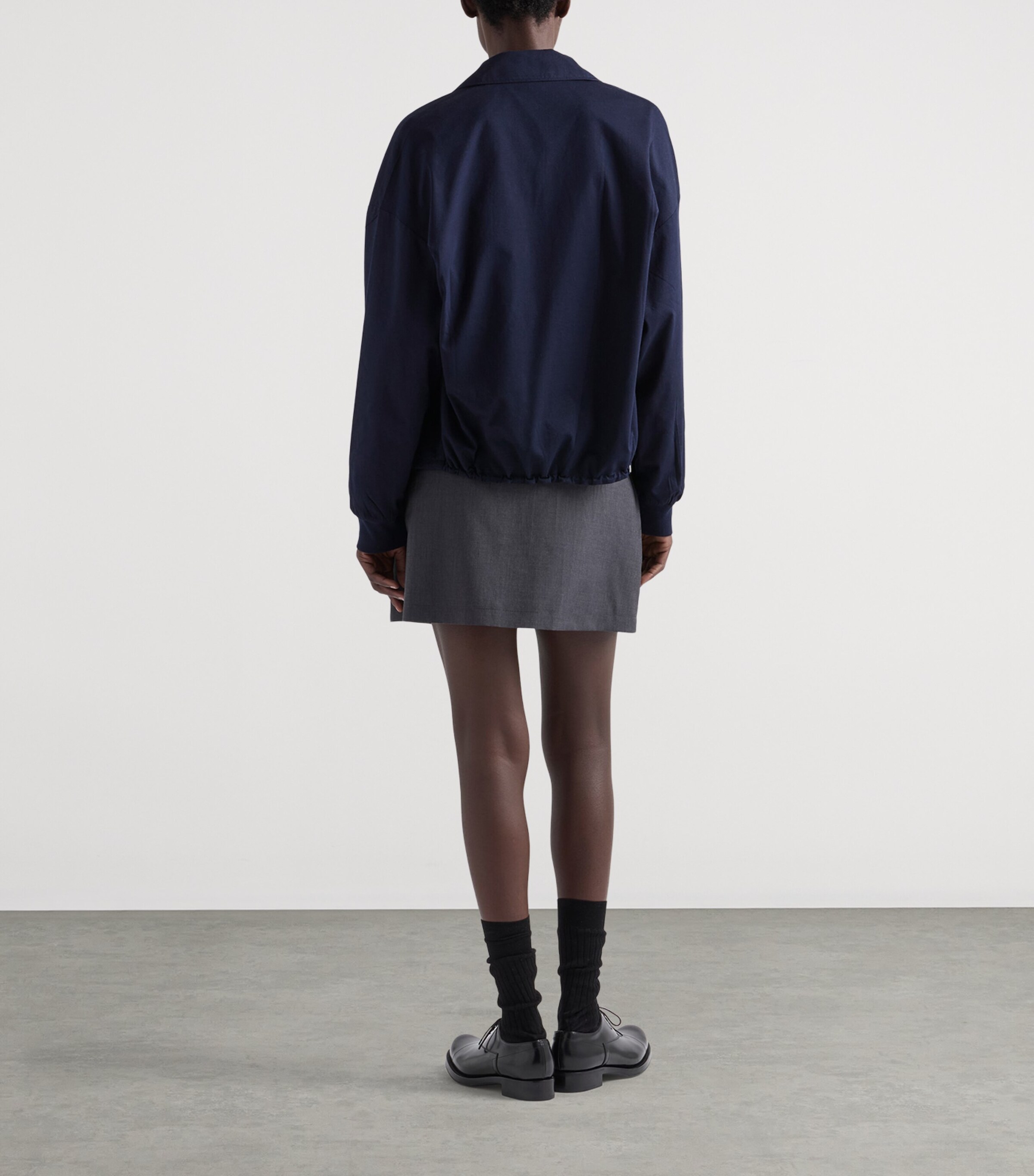 Prada Womens Wool-Mohair Mini Skirt Grey Image 5