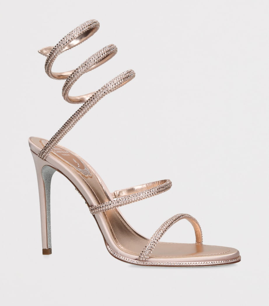 René Caovilla Satin Crystal-Embellished Cleo Sandals 105 Pink Image 3