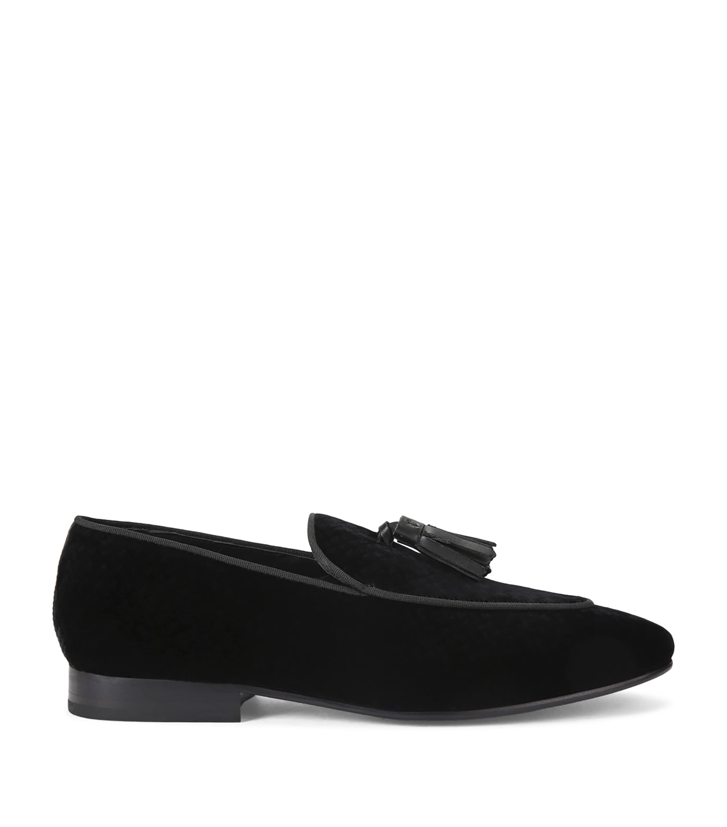Velvet Bedford Tassel Loafers BLACK Image 1